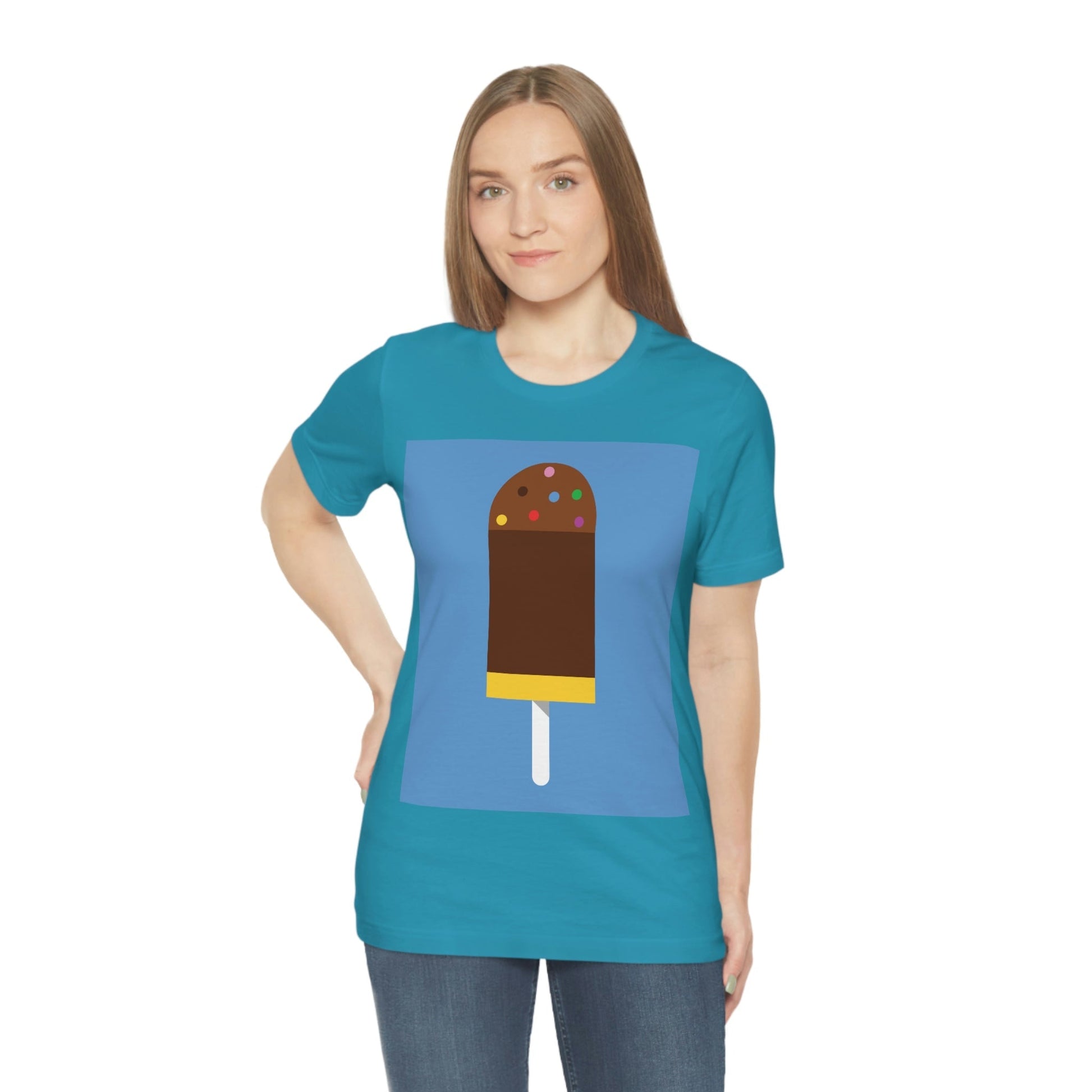 Ice Cream Lover Minimal Abstract Art Unisex Jersey Short Sleeve T-Shirt Ichaku [Perfect Gifts Selection]