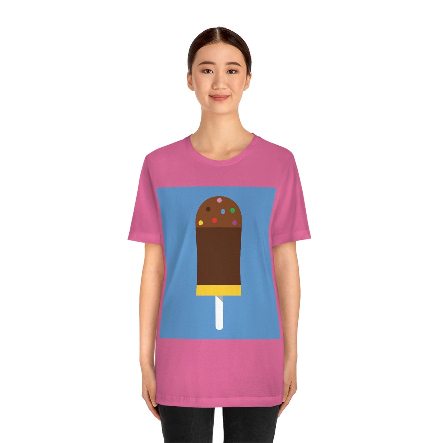 Ice Cream Lover Minimal Abstract Art Unisex Jersey Short Sleeve T-Shirt Ichaku [Perfect Gifts Selection]