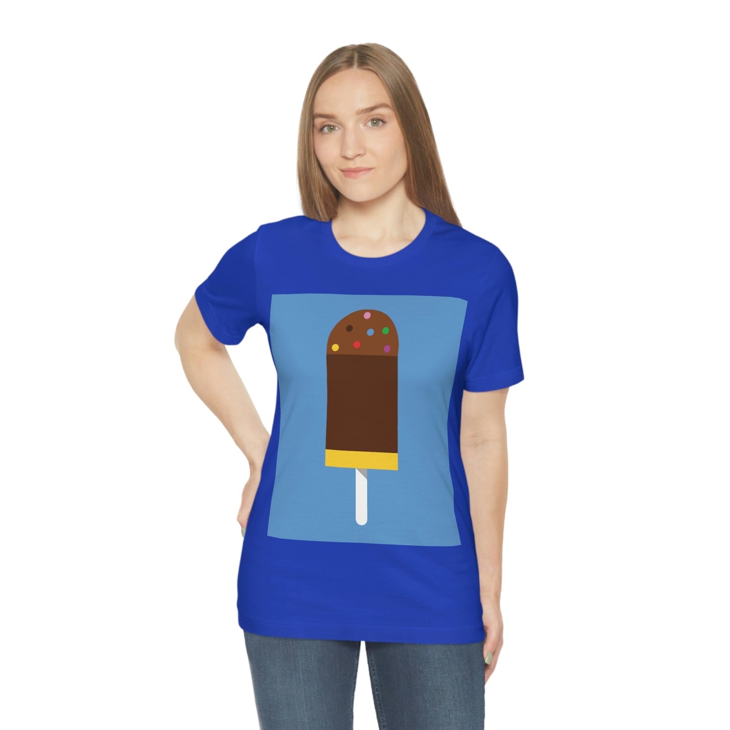 Ice Cream Lover Minimal Abstract Art Unisex Jersey Short Sleeve T-Shirt Ichaku [Perfect Gifts Selection]