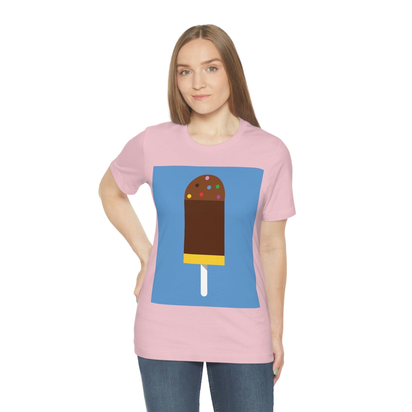 Ice Cream Lover Minimal Abstract Art Unisex Jersey Short Sleeve T-Shirt Ichaku [Perfect Gifts Selection]