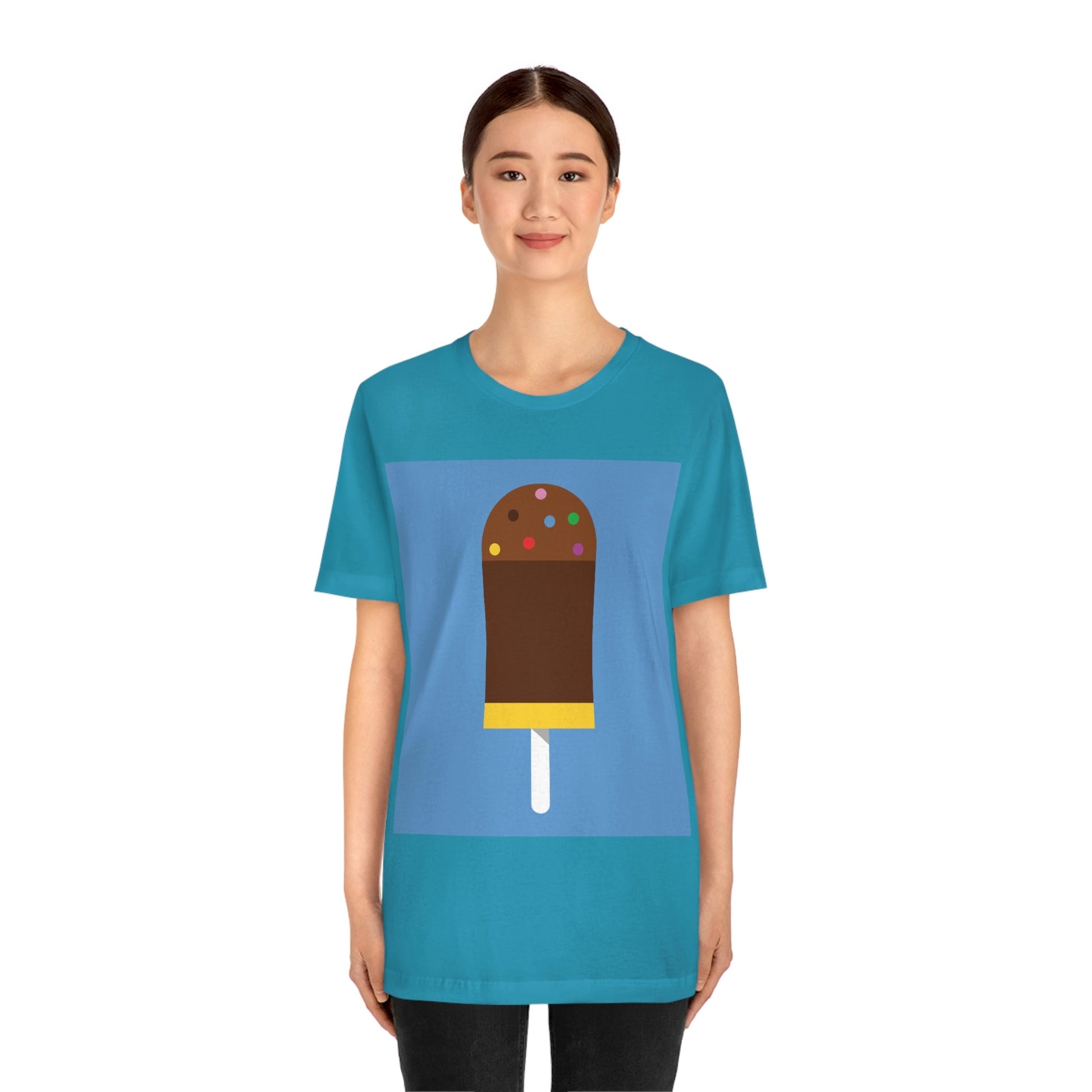 Ice Cream Lover Minimal Abstract Art Unisex Jersey Short Sleeve T-Shirt Ichaku [Perfect Gifts Selection]