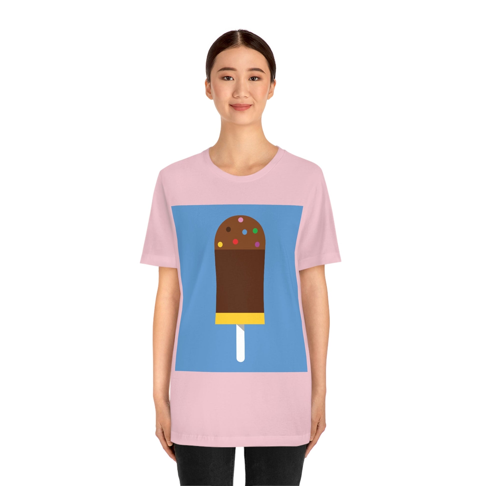 Ice Cream Lover Minimal Abstract Art Unisex Jersey Short Sleeve T-Shirt Ichaku [Perfect Gifts Selection]