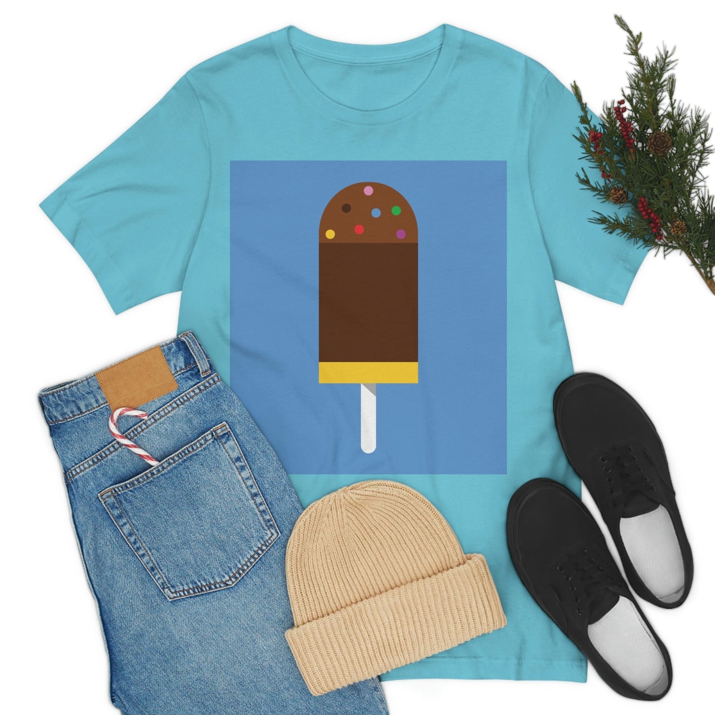 Ice Cream Lover Minimal Abstract Art Unisex Jersey Short Sleeve T-Shirt Ichaku [Perfect Gifts Selection]