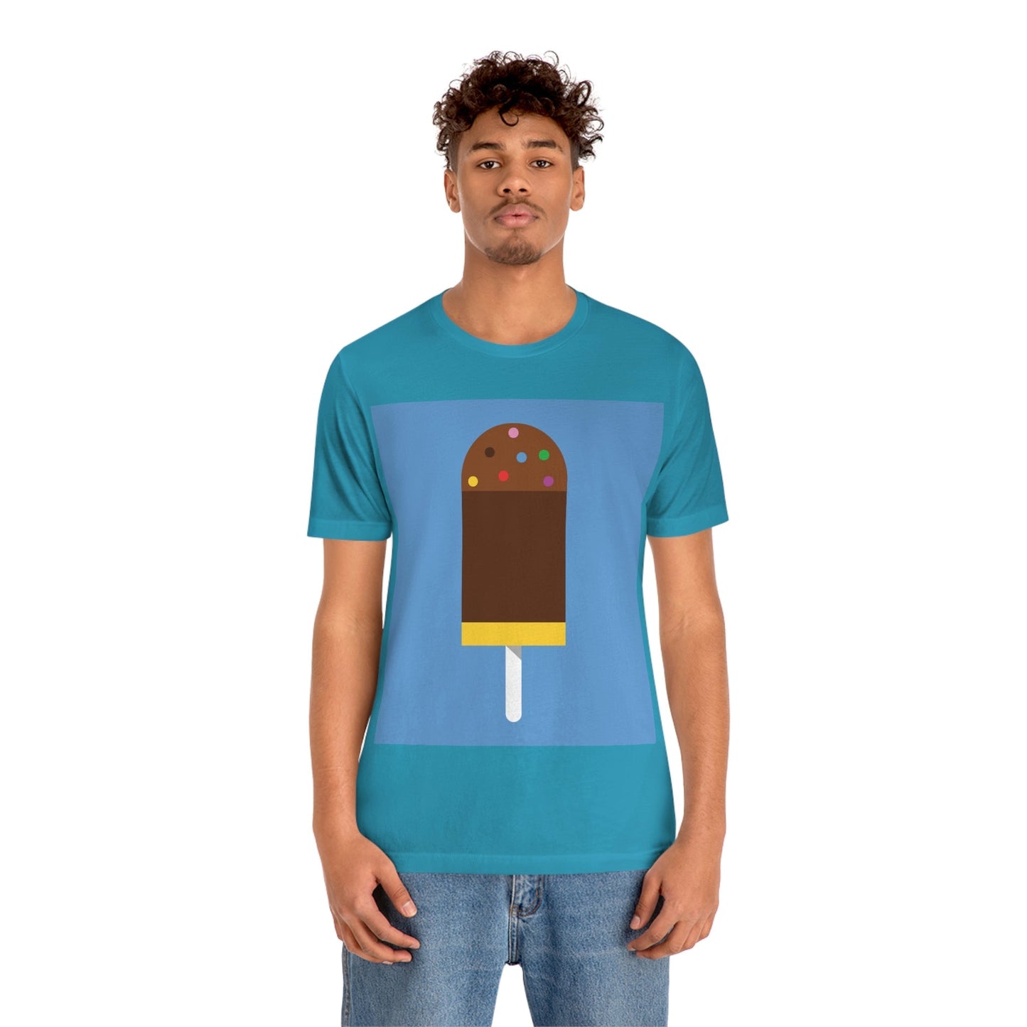 Ice Cream Lover Minimal Abstract Art Unisex Jersey Short Sleeve T-Shirt Ichaku [Perfect Gifts Selection]