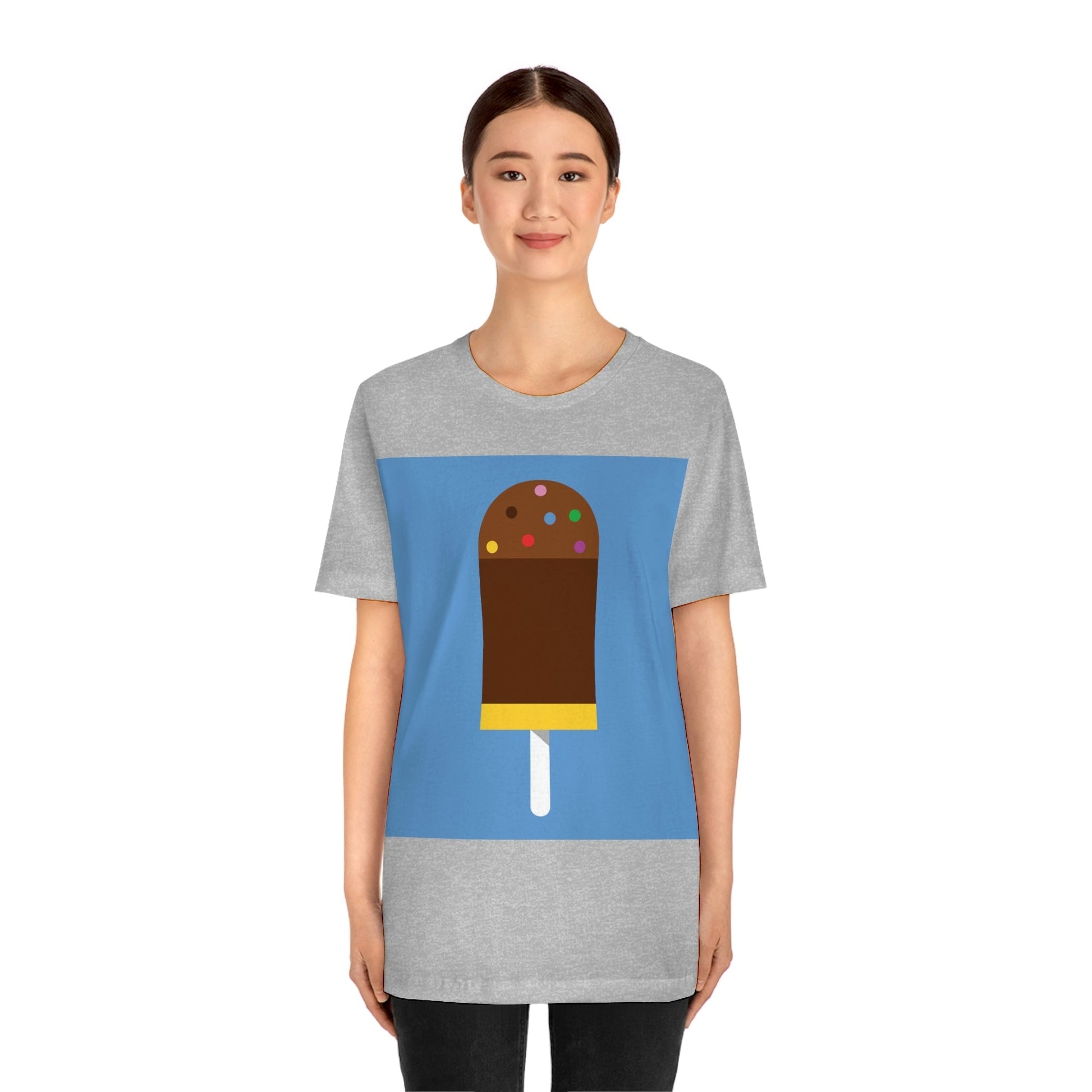 Ice Cream Lover Minimal Abstract Art Unisex Jersey Short Sleeve T-Shirt Ichaku [Perfect Gifts Selection]