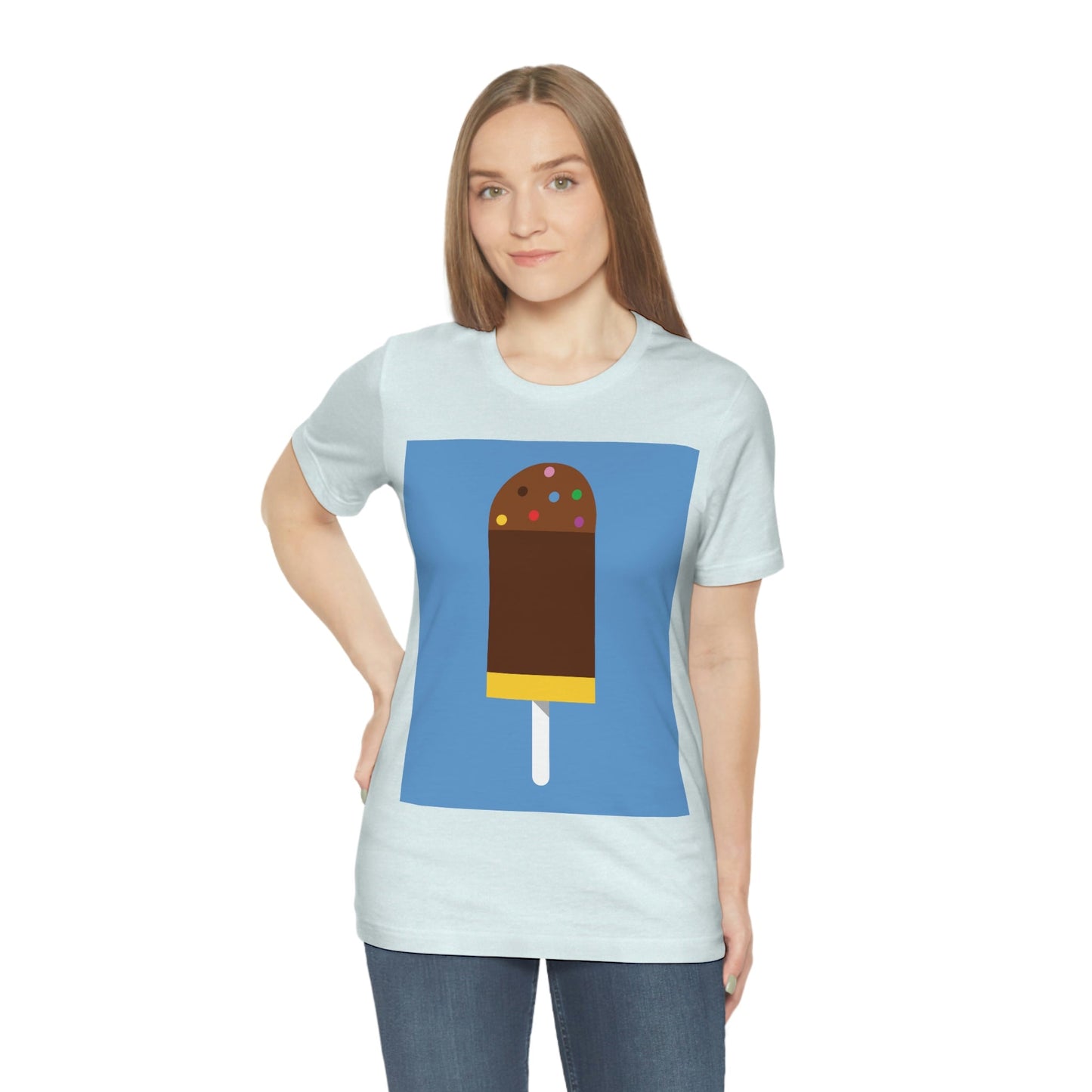 Ice Cream Lover Minimal Abstract Art Unisex Jersey Short Sleeve T-Shirt Ichaku [Perfect Gifts Selection]