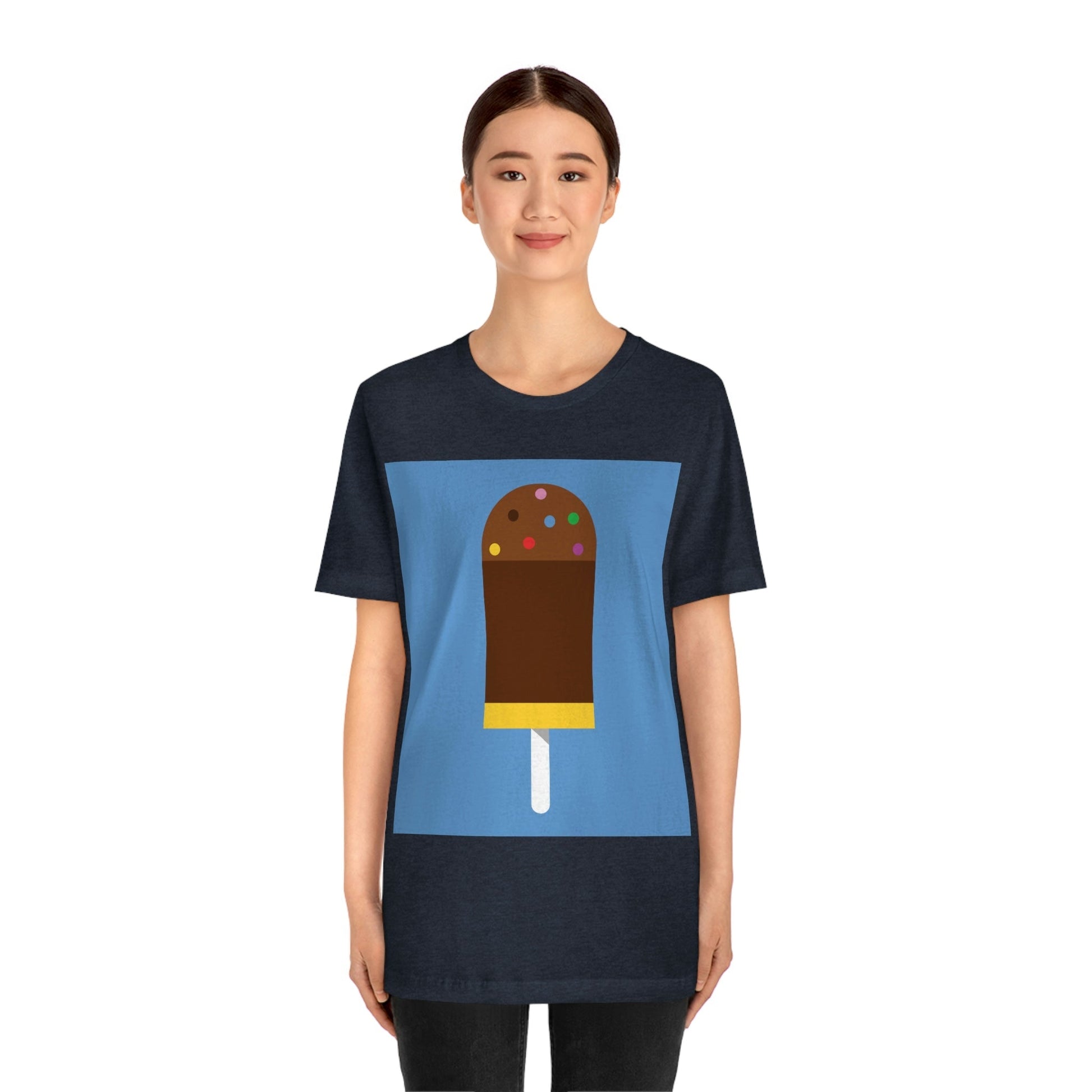 Ice Cream Lover Minimal Abstract Art Unisex Jersey Short Sleeve T-Shirt Ichaku [Perfect Gifts Selection]