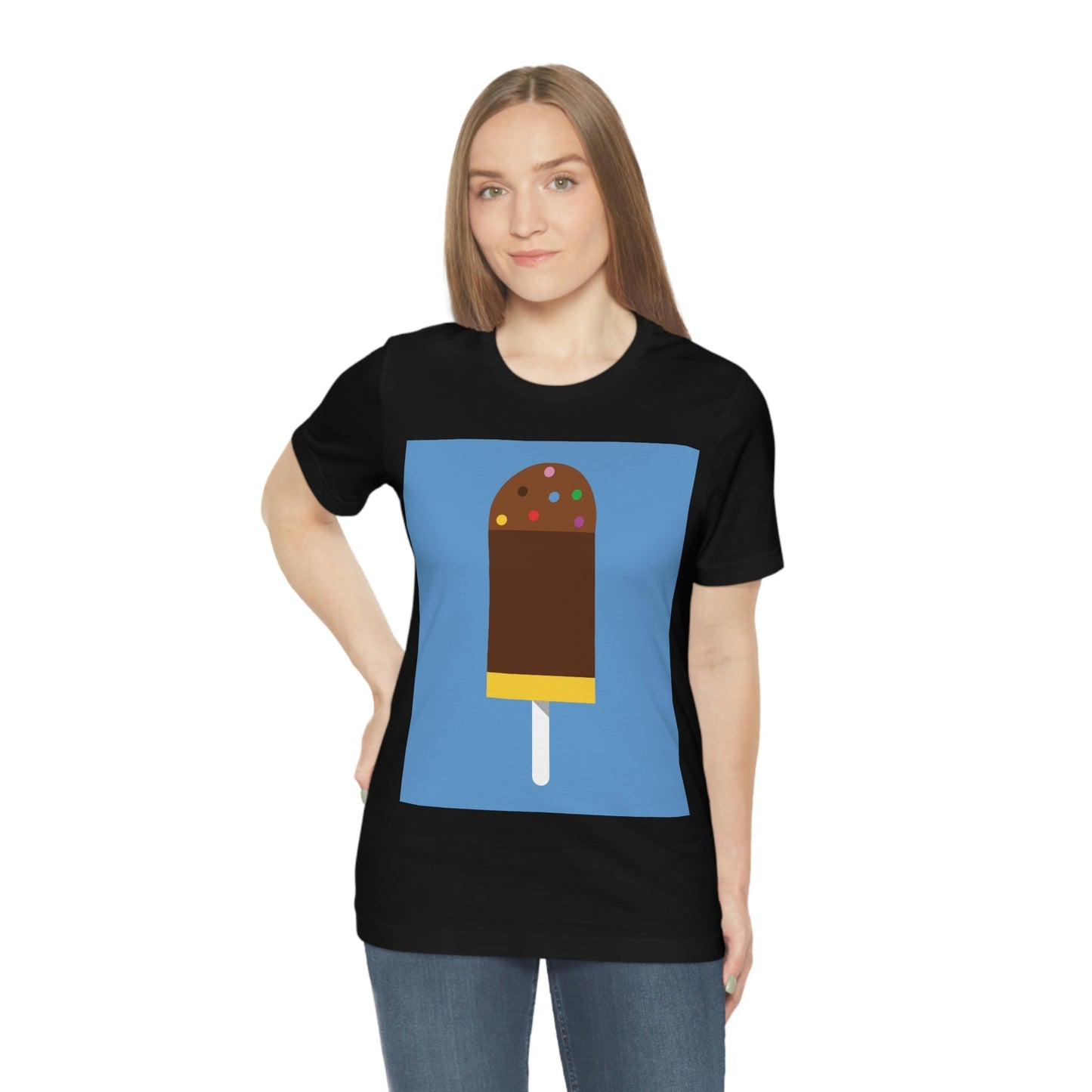 Ice Cream Lover Minimal Abstract Art Unisex Jersey Short Sleeve T-Shirt Ichaku [Perfect Gifts Selection]