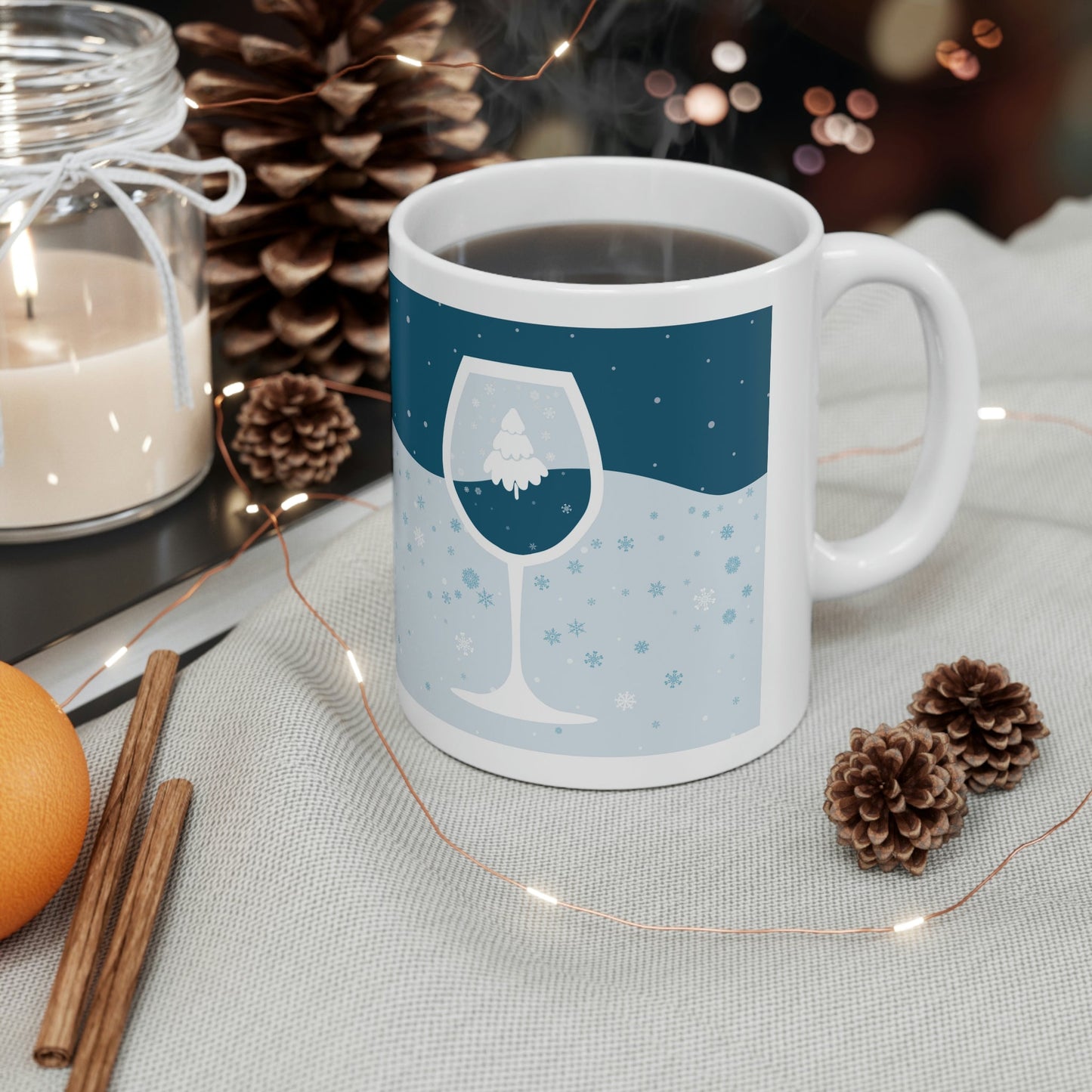 Ice Wine Winter Holidays Art Ceramic Mug 11oz Ichaku [Perfect Gifts Selection]