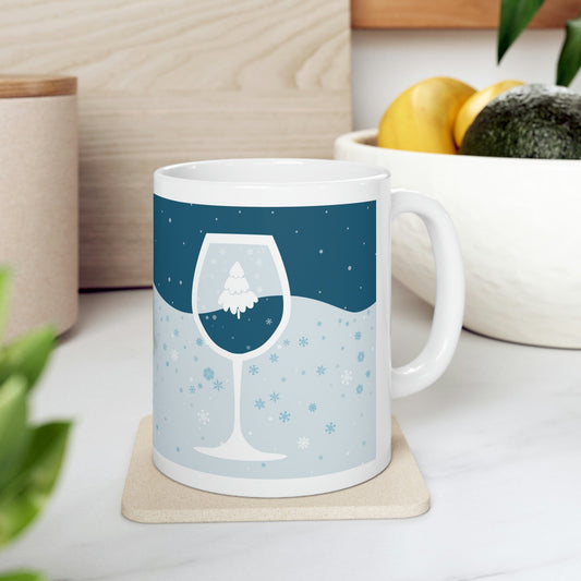 Ice Wine Winter Holidays Art Ceramic Mug 11oz Ichaku [Perfect Gifts Selection]
