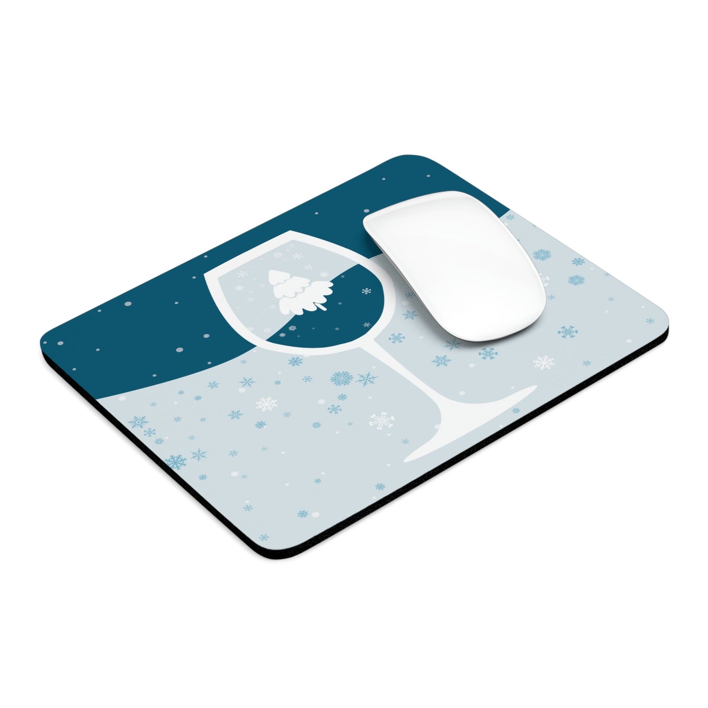 Ice Wine Winter Holidays Art Ergonomic Non-slip Creative Design Mouse Pad Ichaku [Perfect Gifts Selection]