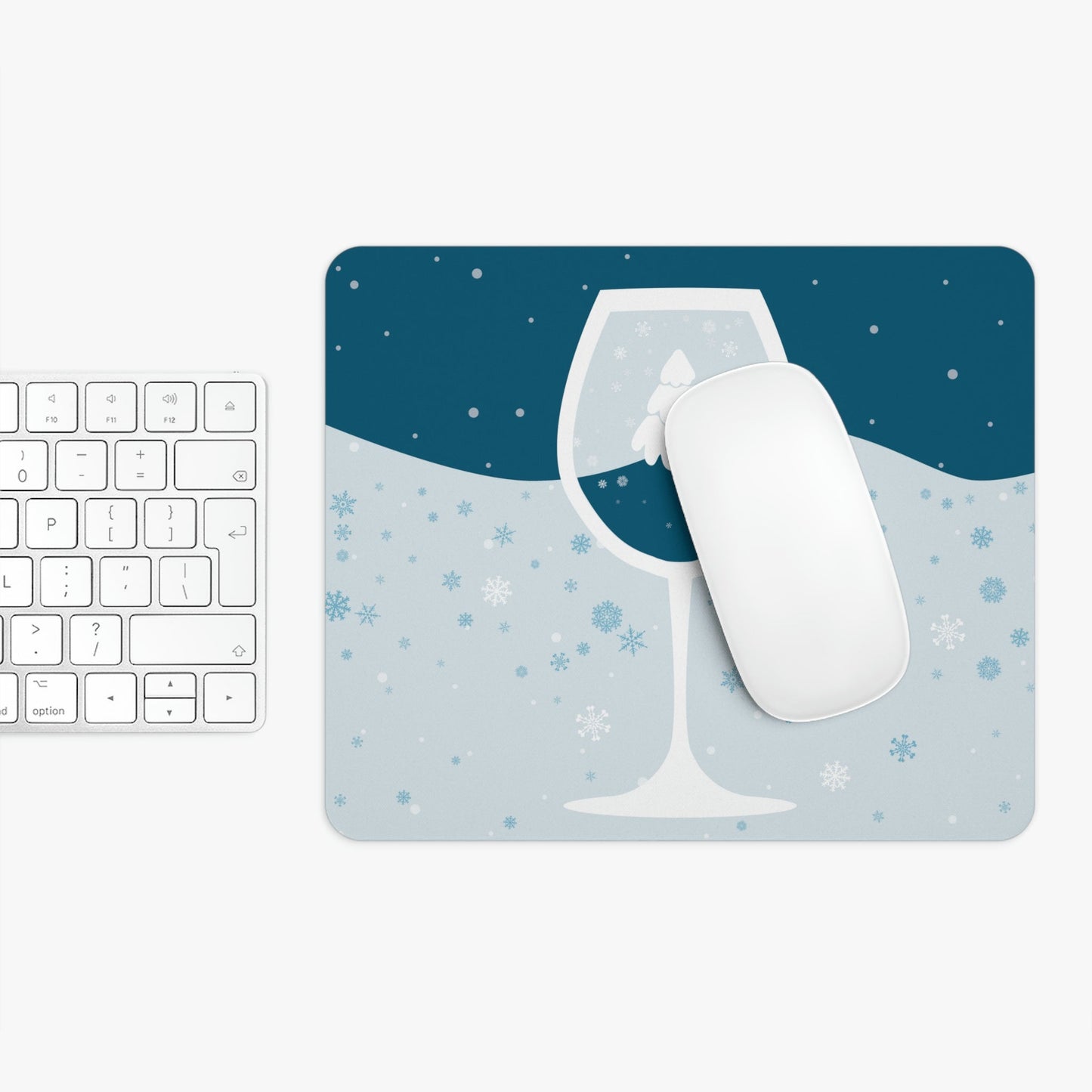 Ice Wine Winter Holidays Art Ergonomic Non-slip Creative Design Mouse Pad Ichaku [Perfect Gifts Selection]