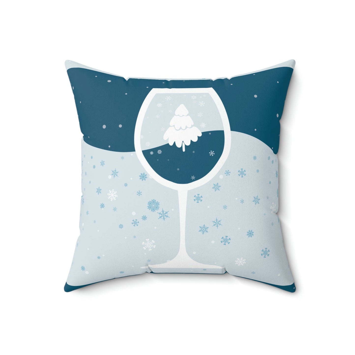 Ice Wine Winter Holidays Art Spun Polyester Square Pillow Ichaku [Perfect Gifts Selection]