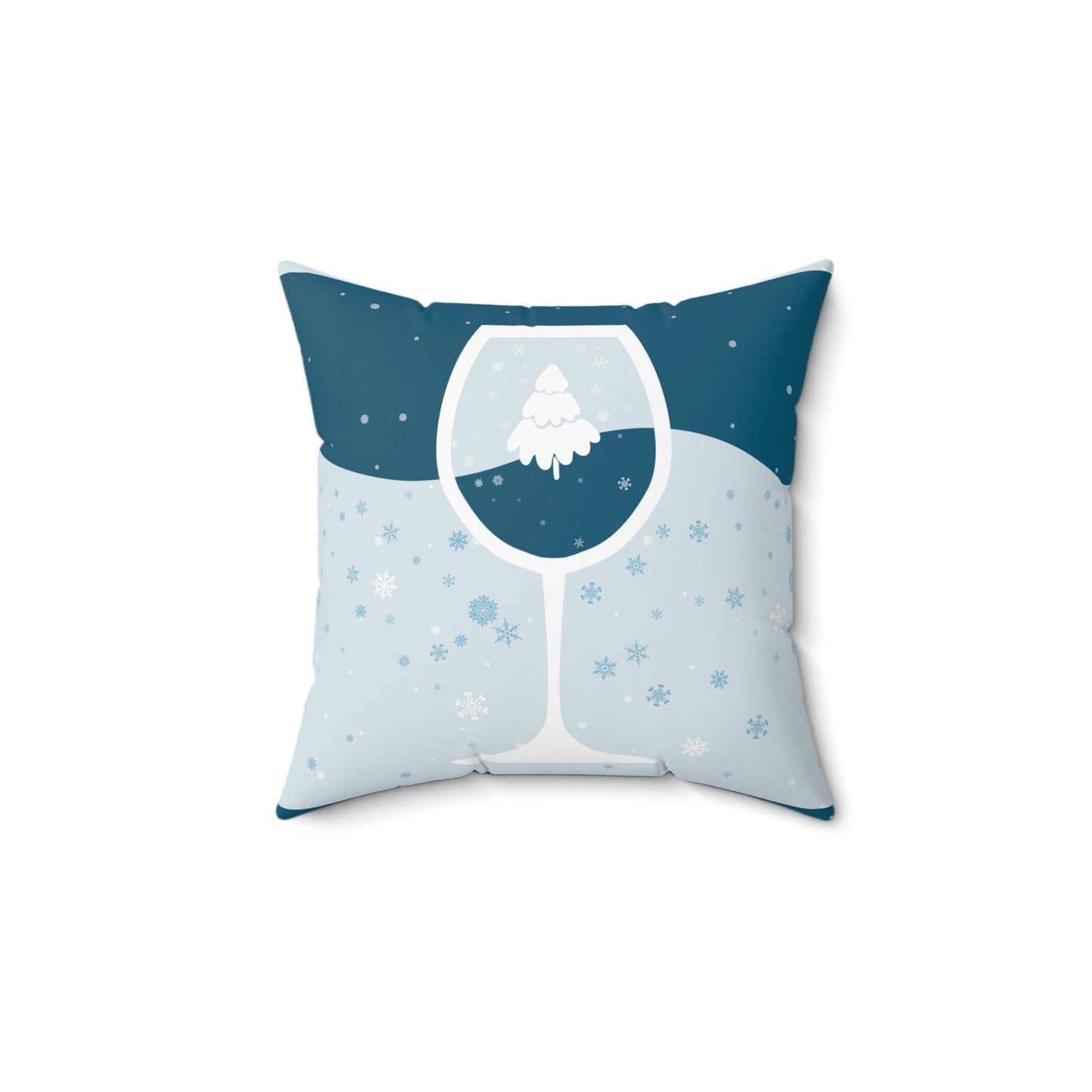 Ice Wine Winter Holidays Art Spun Polyester Square Pillow Ichaku [Perfect Gifts Selection]