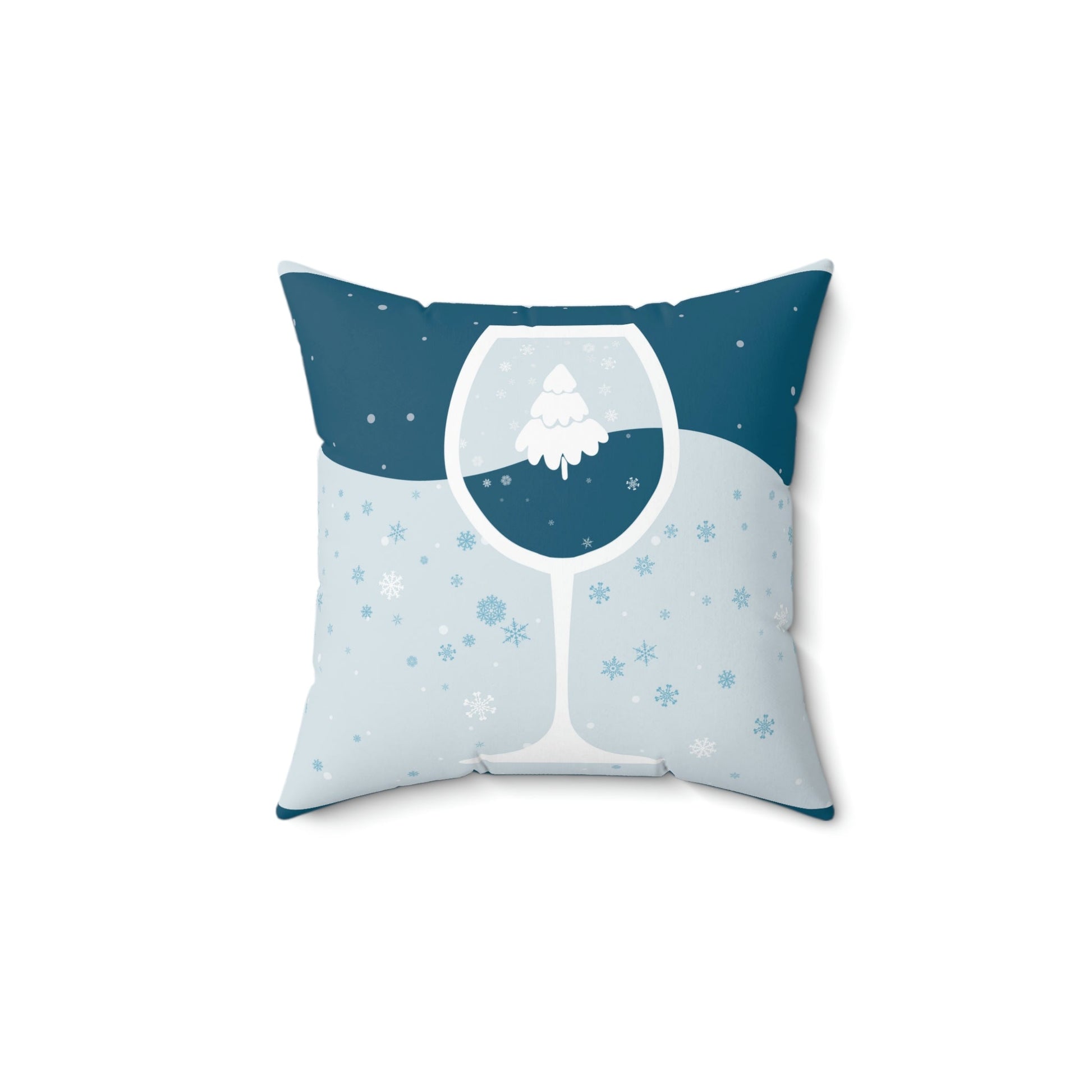 Ice Wine Winter Holidays Art Spun Polyester Square Pillow Ichaku [Perfect Gifts Selection]