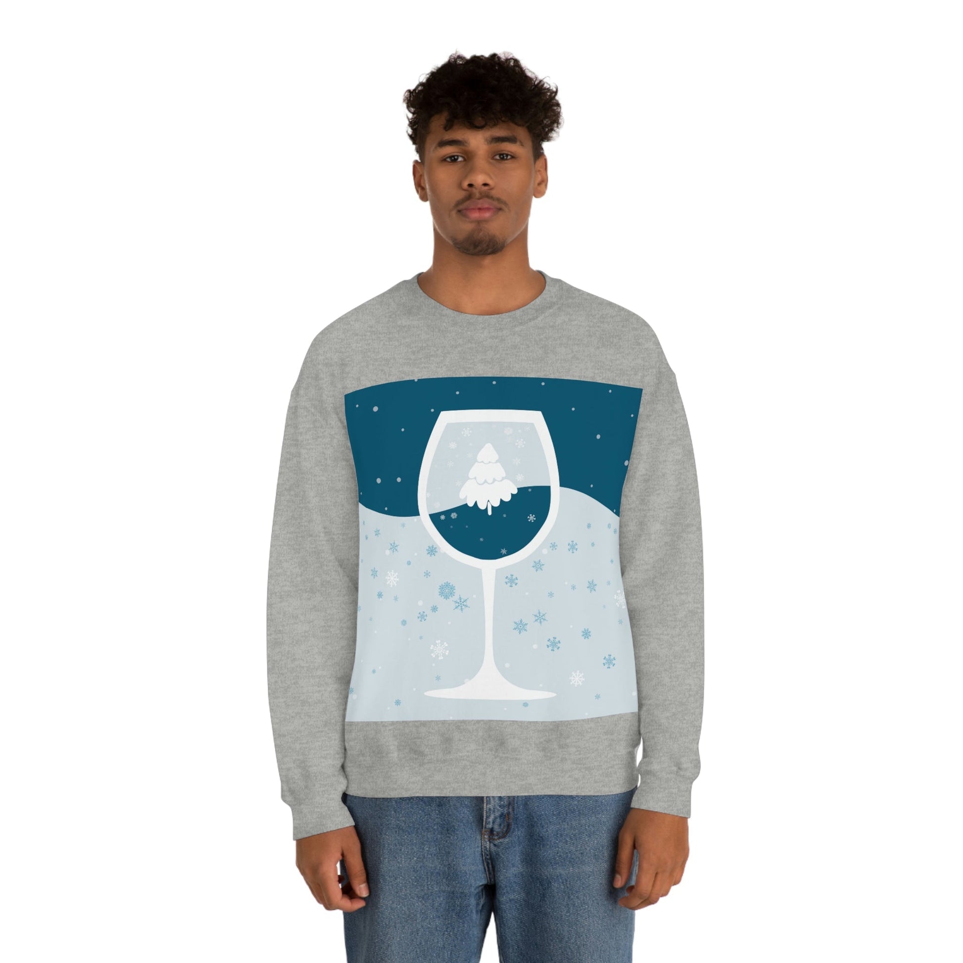 Ice Wine Winter Holidays Unisex Heavy Blend™ Crewneck Sweatshirt Ichaku [Perfect Gifts Selection]