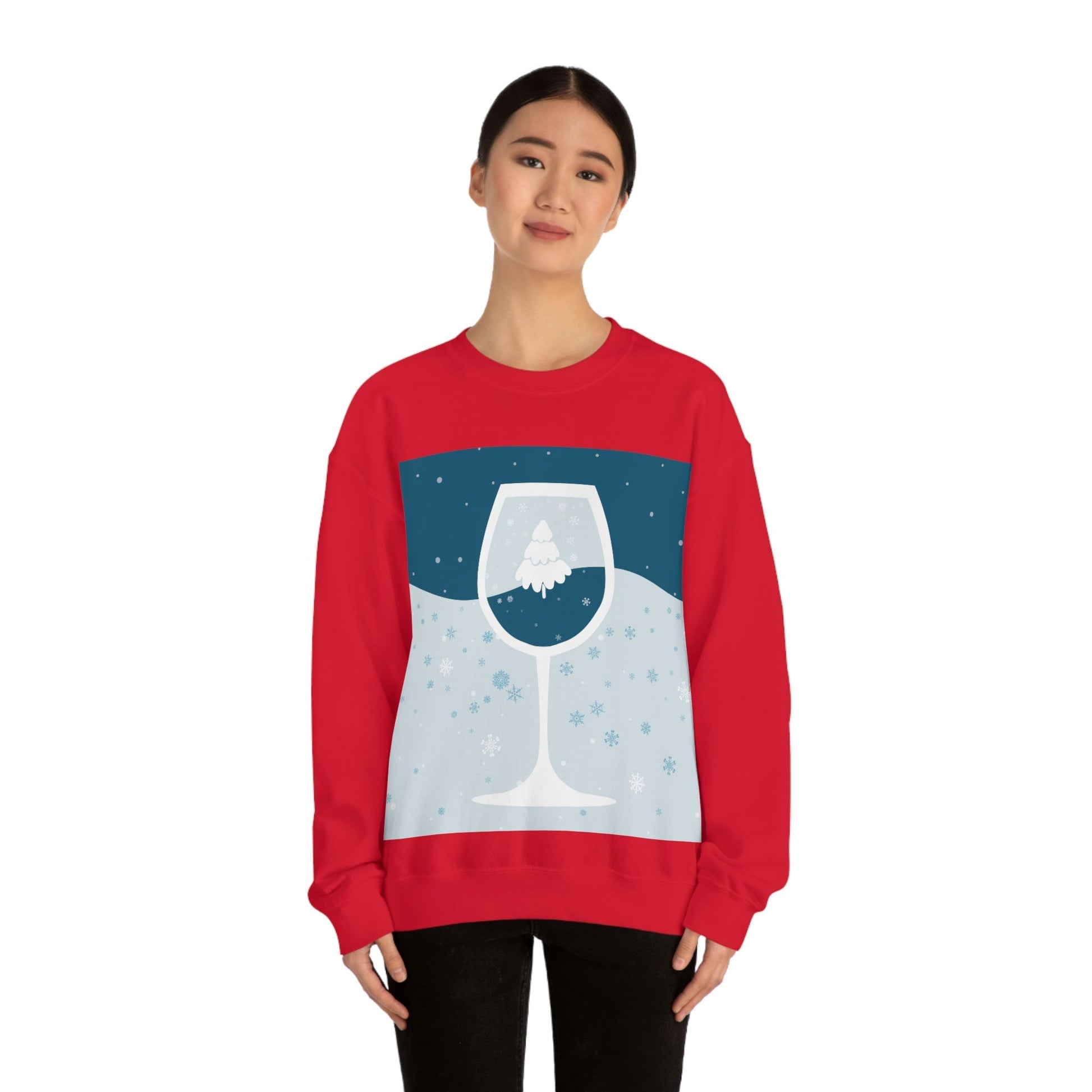 Ice Wine Winter Holidays Unisex Heavy Blend™ Crewneck Sweatshirt Ichaku [Perfect Gifts Selection]