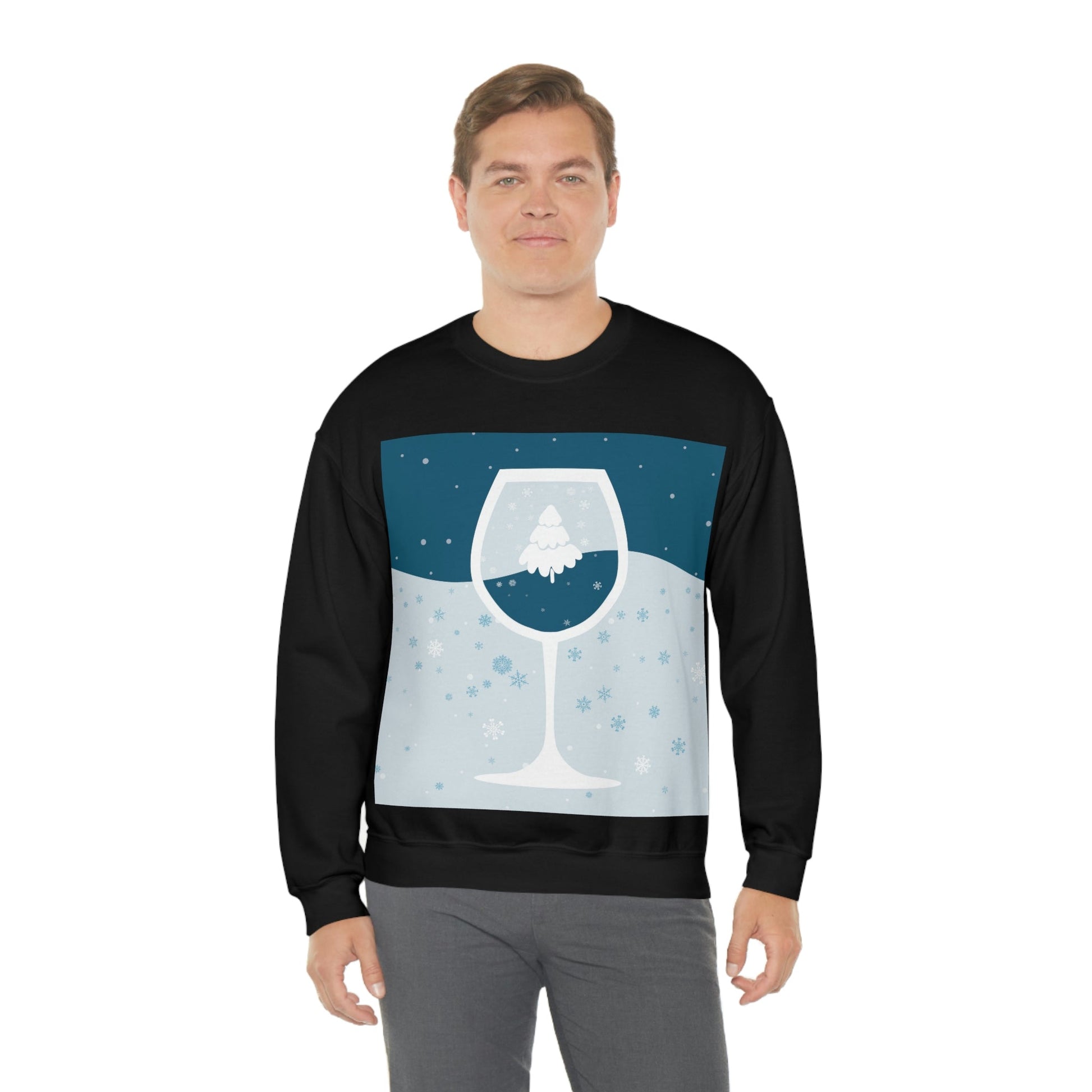 Ice Wine Winter Holidays Unisex Heavy Blend™ Crewneck Sweatshirt Ichaku [Perfect Gifts Selection]