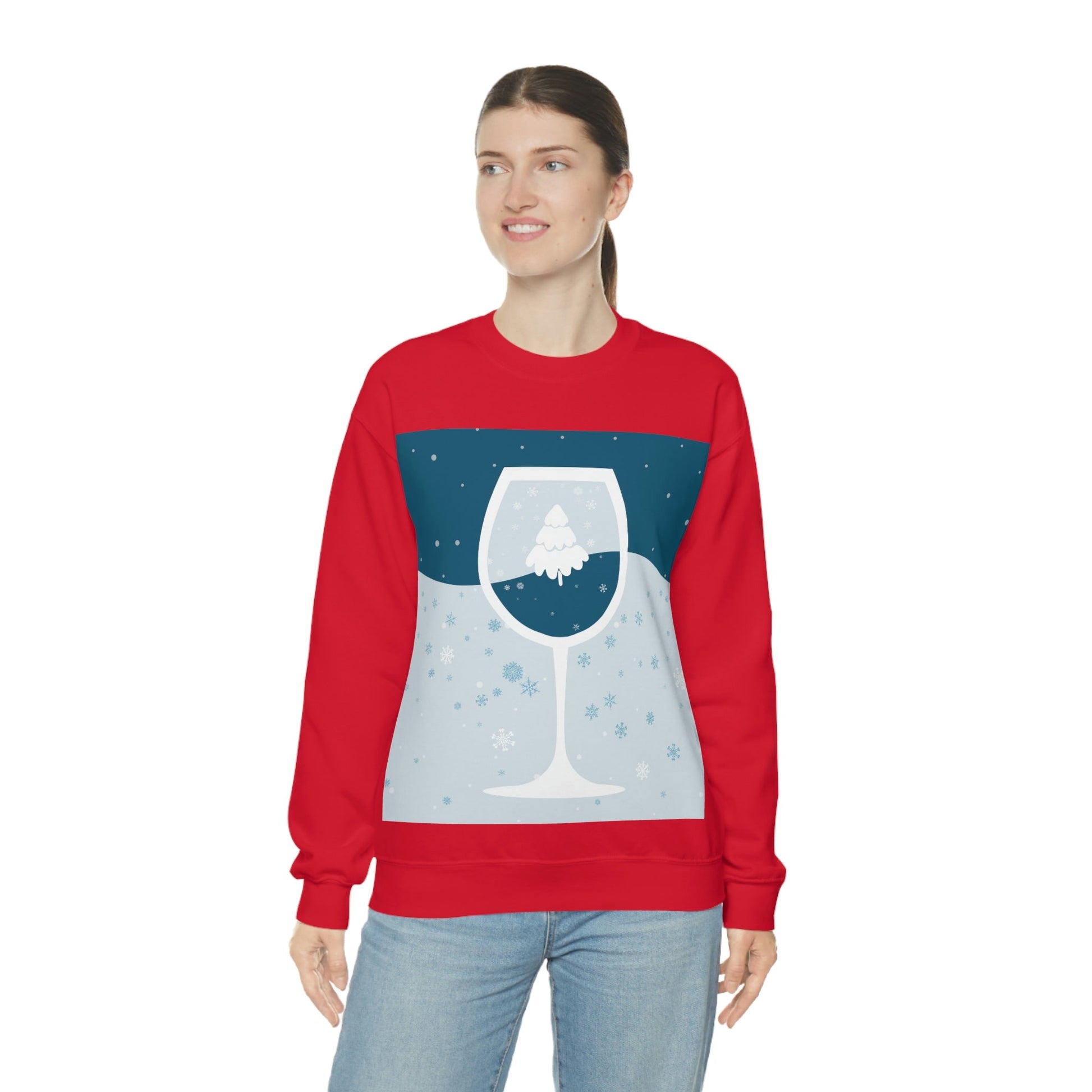 Ice Wine Winter Holidays Unisex Heavy Blend™ Crewneck Sweatshirt Ichaku [Perfect Gifts Selection]