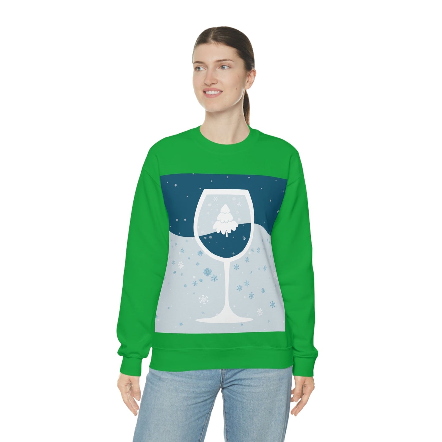 Ice Wine Winter Holidays Unisex Heavy Blend™ Crewneck Sweatshirt Ichaku [Perfect Gifts Selection]