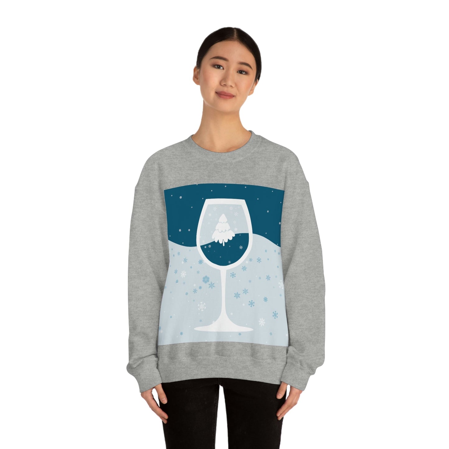 Ice Wine Winter Holidays Unisex Heavy Blend™ Crewneck Sweatshirt Ichaku [Perfect Gifts Selection]