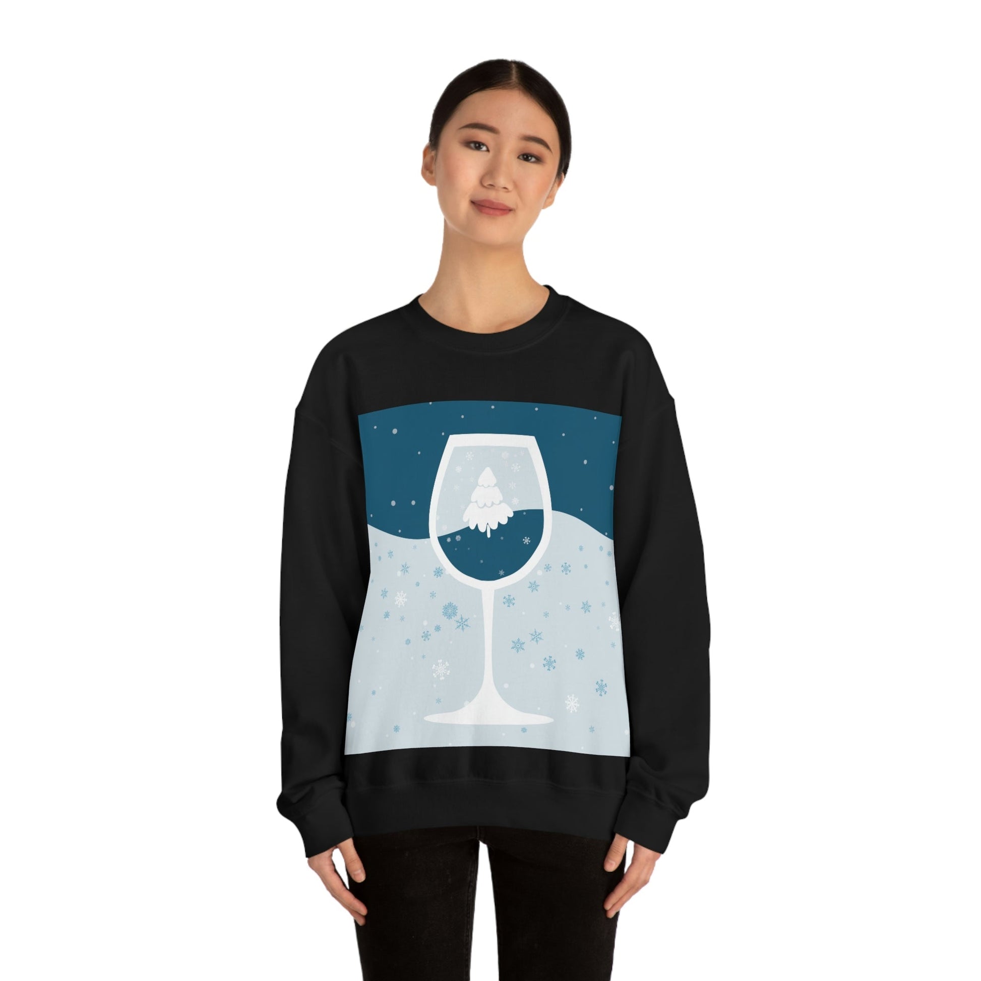 Ice Wine Winter Holidays Unisex Heavy Blend™ Crewneck Sweatshirt Ichaku [Perfect Gifts Selection]