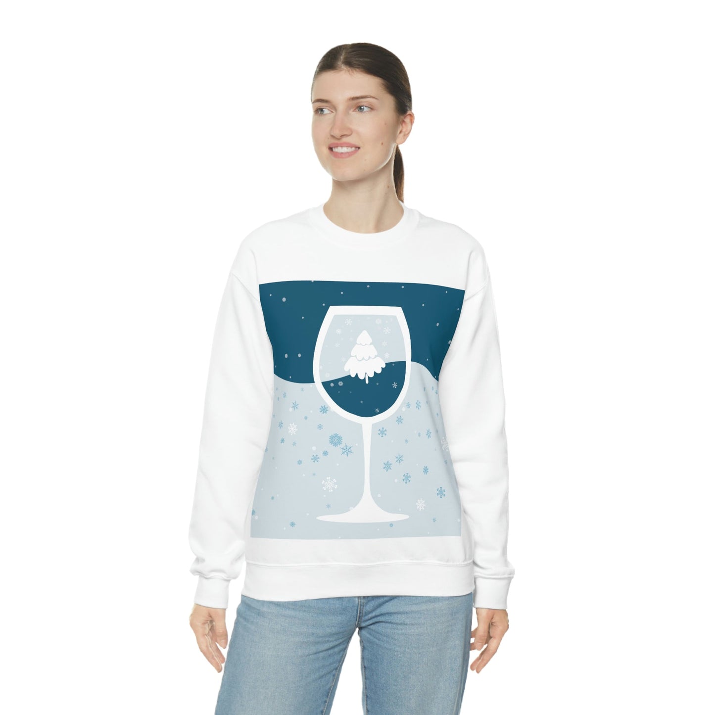 Ice Wine Winter Holidays Unisex Heavy Blend™ Crewneck Sweatshirt Ichaku [Perfect Gifts Selection]