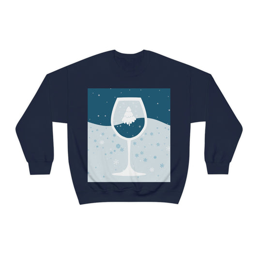 Ice Wine Winter Holidays Unisex Heavy Blend™ Crewneck Sweatshirt Ichaku [Perfect Gifts Selection]