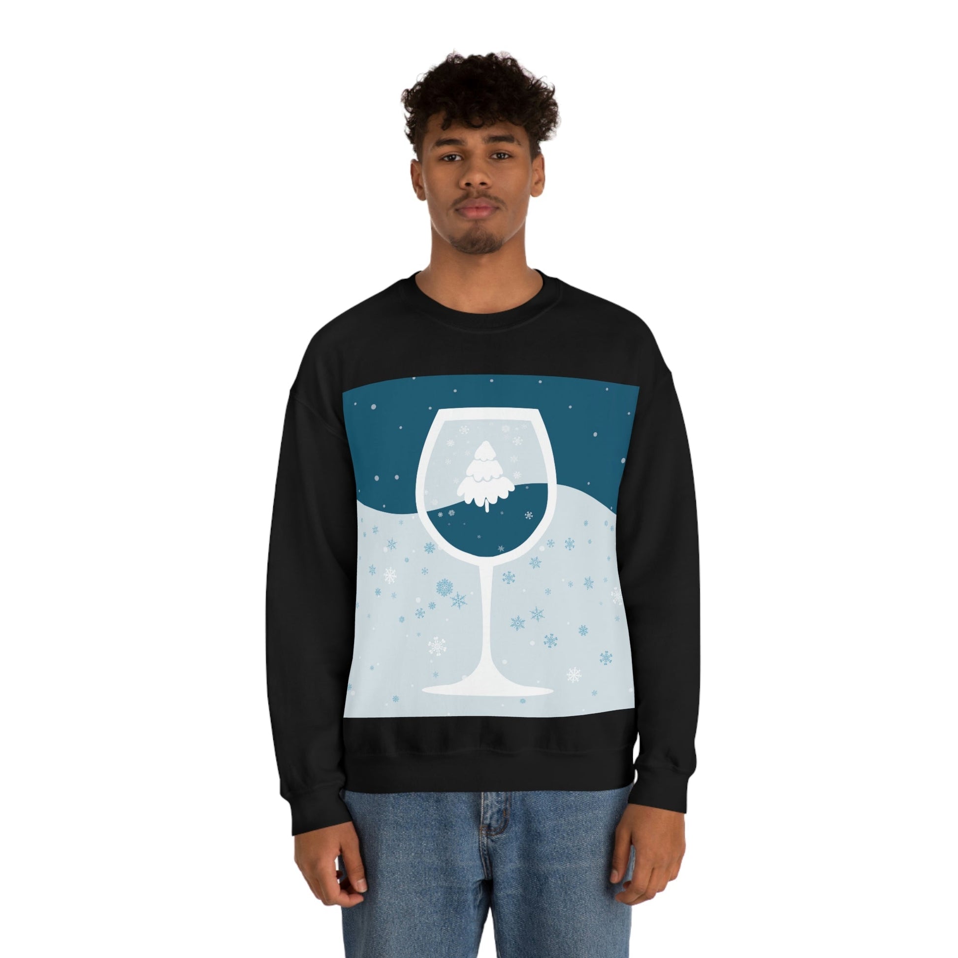 Ice Wine Winter Holidays Unisex Heavy Blend™ Crewneck Sweatshirt Ichaku [Perfect Gifts Selection]