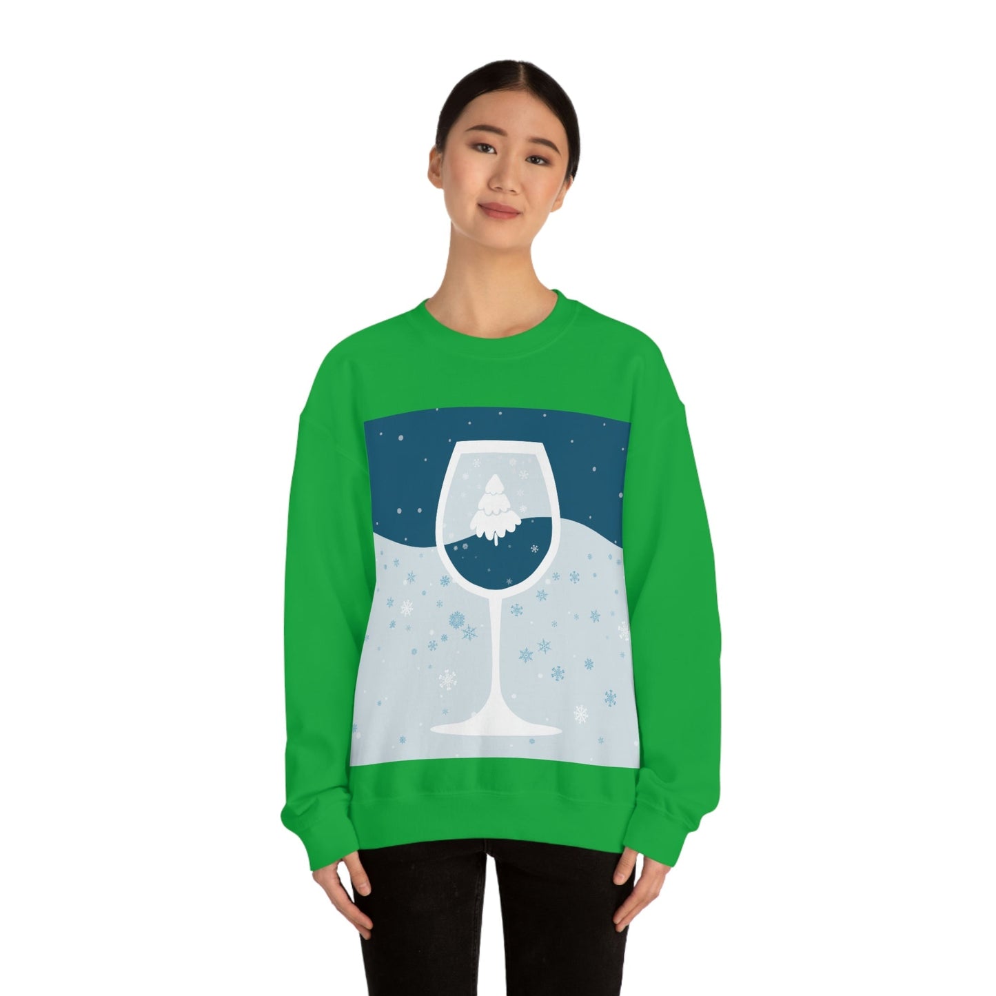 Ice Wine Winter Holidays Unisex Heavy Blend™ Crewneck Sweatshirt Ichaku [Perfect Gifts Selection]