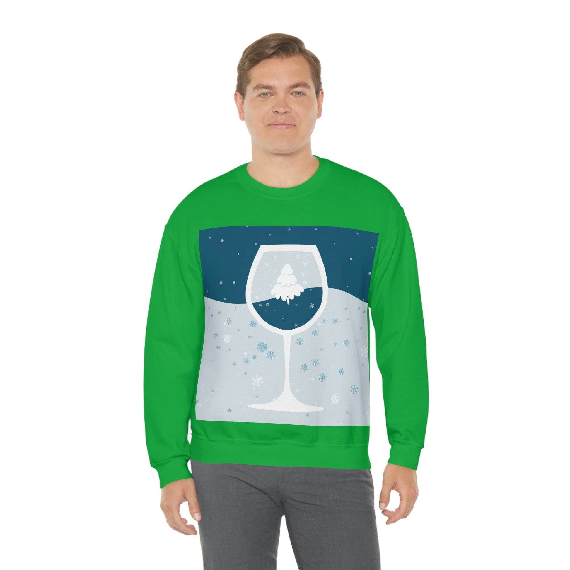 Ice Wine Winter Holidays Unisex Heavy Blend™ Crewneck Sweatshirt Ichaku [Perfect Gifts Selection]