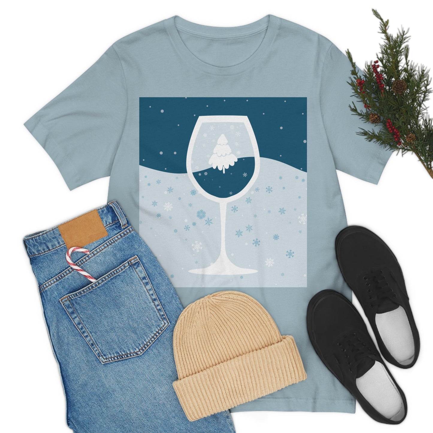 Ice Wine Winter Holidays Unisex Jersey Short Sleeve T-Shirt Ichaku [Perfect Gifts Selection]