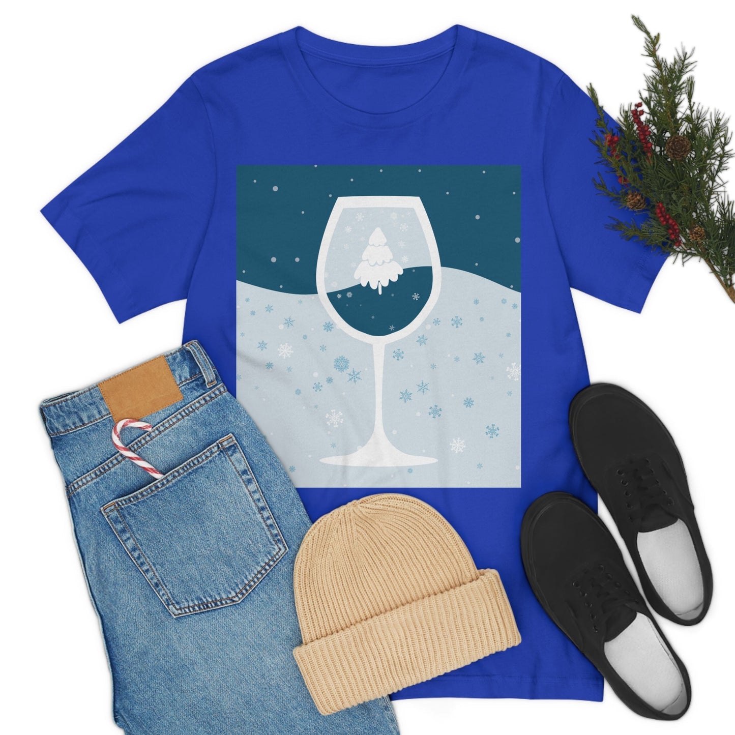 Ice Wine Winter Holidays Unisex Jersey Short Sleeve T-Shirt Ichaku [Perfect Gifts Selection]