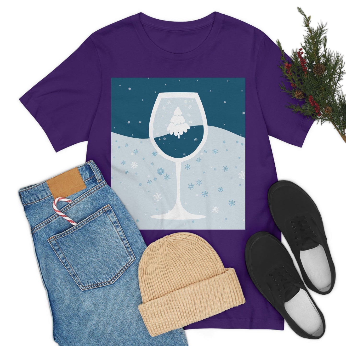 Ice Wine Winter Holidays Unisex Jersey Short Sleeve T-Shirt Ichaku [Perfect Gifts Selection]