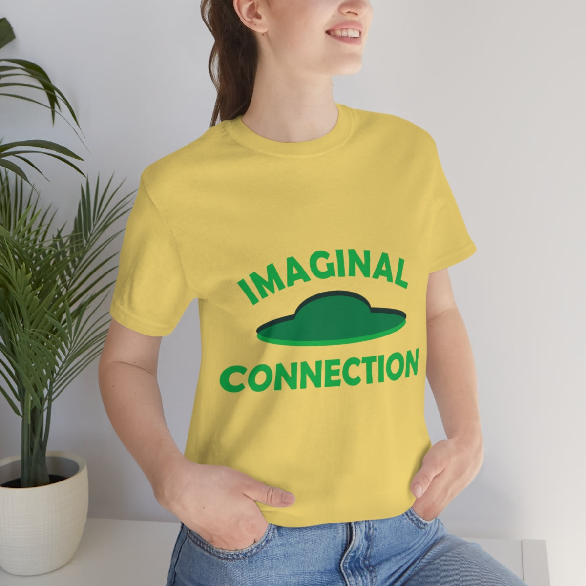 Imaginal Connection Aliens UFO Funny Quotes Humor Unisex Jersey Short Sleeve T-Shirt Ichaku [Perfect Gifts Selection]