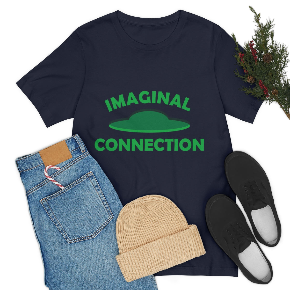 Imaginal Connection Aliens UFO Funny Quotes Humor Unisex Jersey Short Sleeve T-Shirt Ichaku [Perfect Gifts Selection]