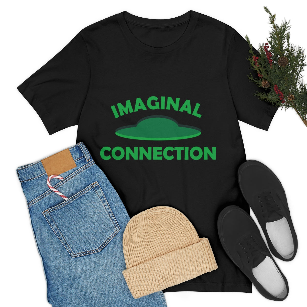 Imaginal Connection Aliens UFO Funny Quotes Humor Unisex Jersey Short Sleeve T-Shirt Ichaku [Perfect Gifts Selection]