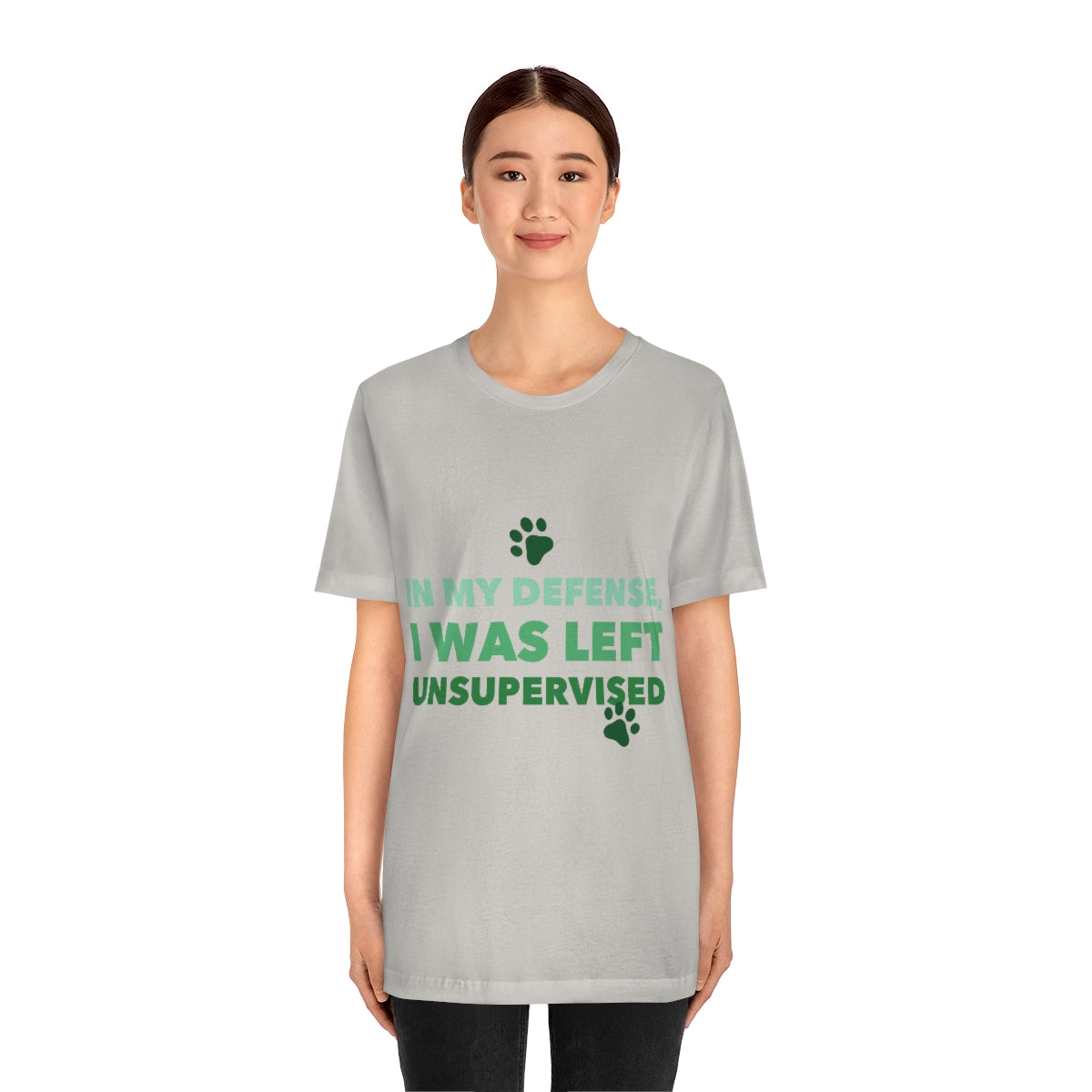 In My Defense I Was Left Unsupervised Life Funny Quotes Unisex Jersey Short Sleeve T-Shirt Ichaku [Perfect Gifts Selection]