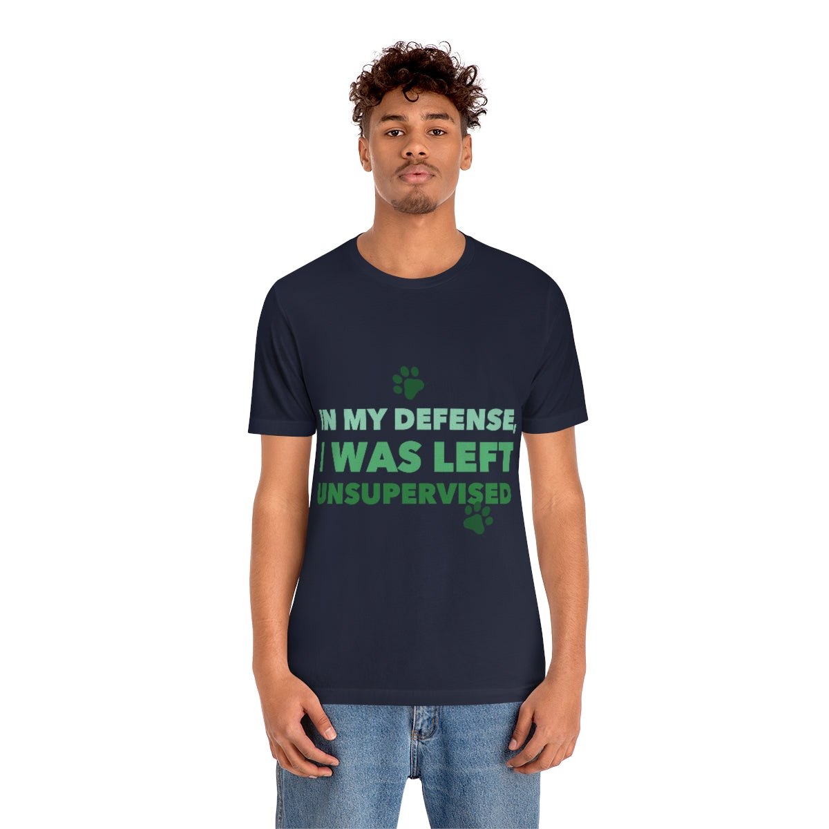 In My Defense I Was Left Unsupervised Life Funny Quotes Unisex Jersey Short Sleeve T-Shirt Ichaku [Perfect Gifts Selection]