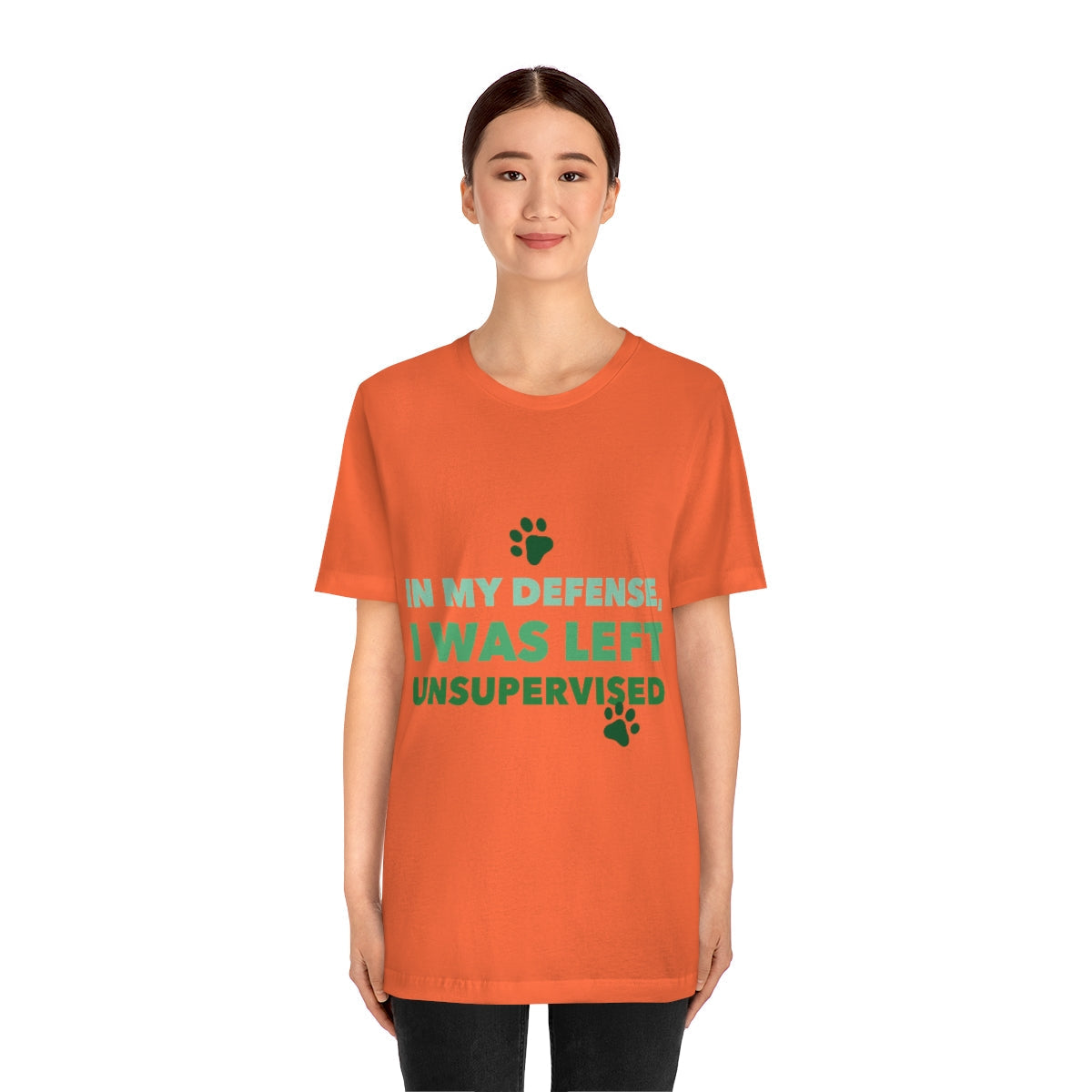 In My Defense I Was Left Unsupervised Life Funny Quotes Unisex Jersey Short Sleeve T-Shirt Ichaku [Perfect Gifts Selection]