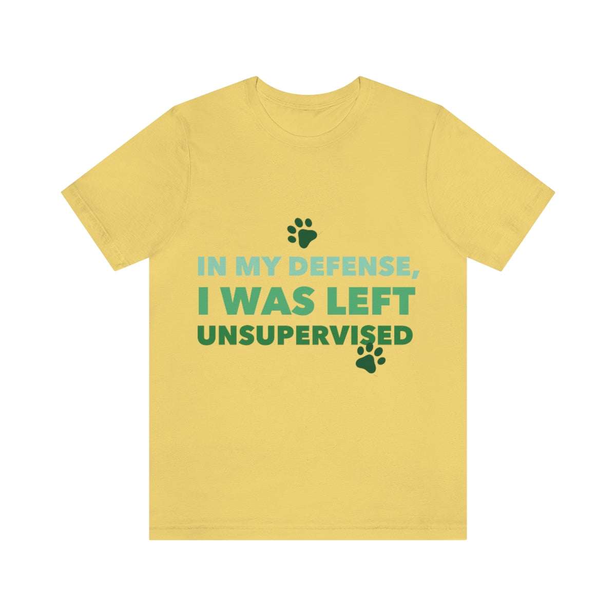 In My Defense I Was Left Unsupervised Life Funny Quotes Unisex Jersey Short Sleeve T-Shirt Ichaku [Perfect Gifts Selection]