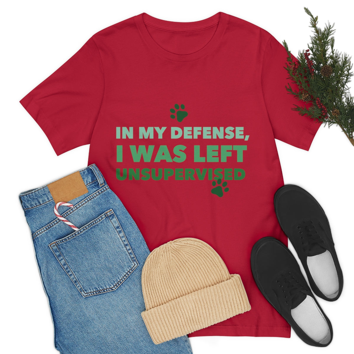 In My Defense I Was Left Unsupervised Life Funny Quotes Unisex Jersey Short Sleeve T-Shirt Ichaku [Perfect Gifts Selection]