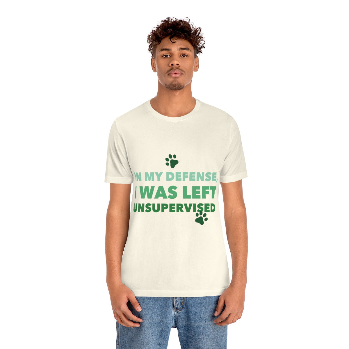 In My Defense I Was Left Unsupervised Life Funny Quotes Unisex Jersey Short Sleeve T-Shirt Ichaku [Perfect Gifts Selection]