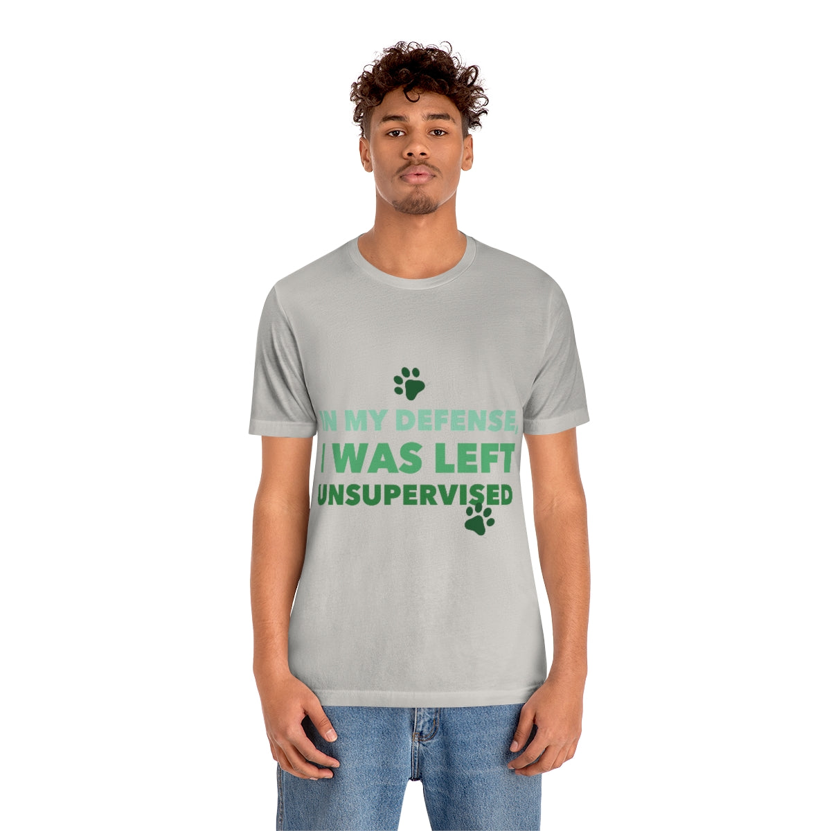 In My Defense I Was Left Unsupervised Life Funny Quotes Unisex Jersey Short Sleeve T-Shirt Ichaku [Perfect Gifts Selection]