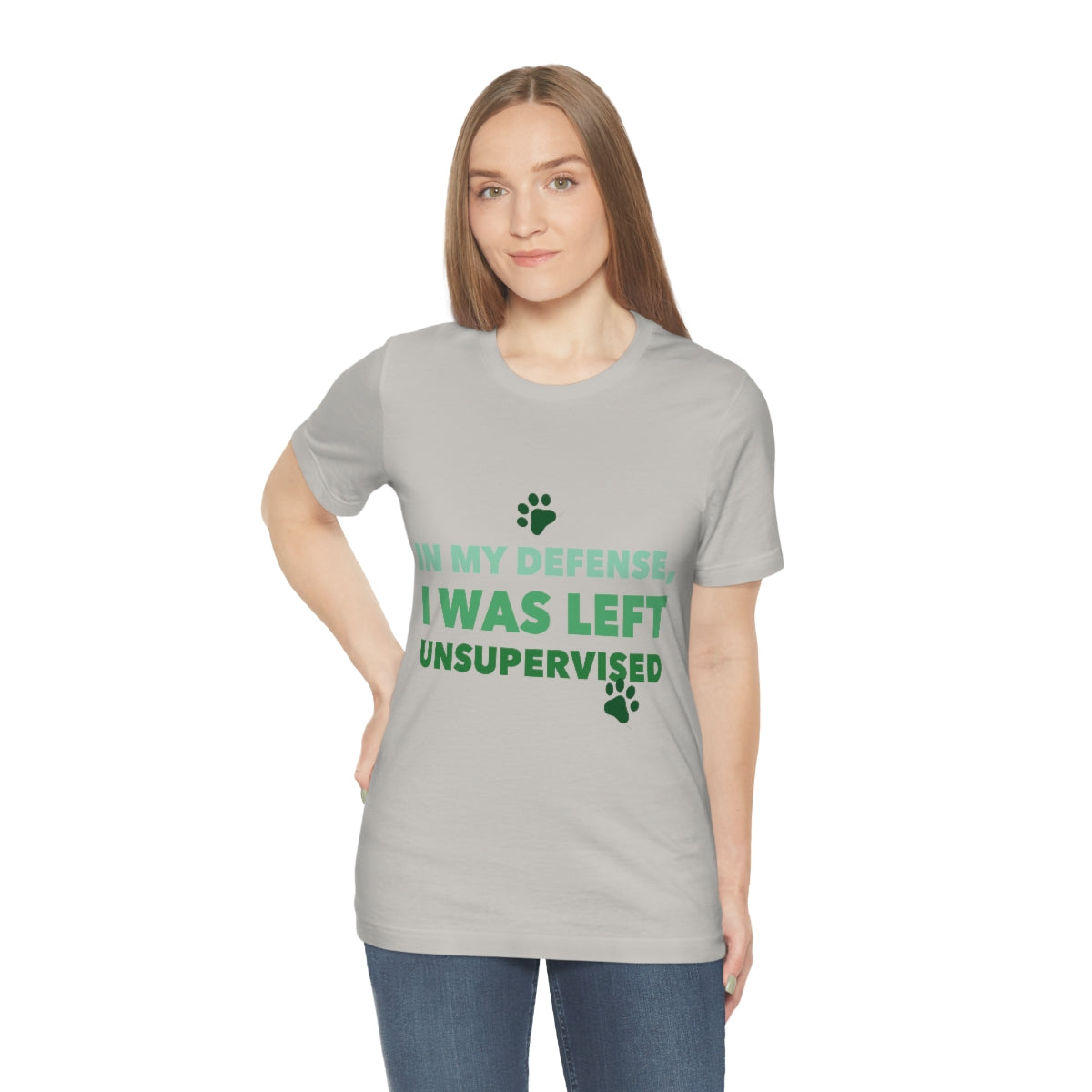 In My Defense I Was Left Unsupervised Life Funny Quotes Unisex Jersey Short Sleeve T-Shirt Ichaku [Perfect Gifts Selection]