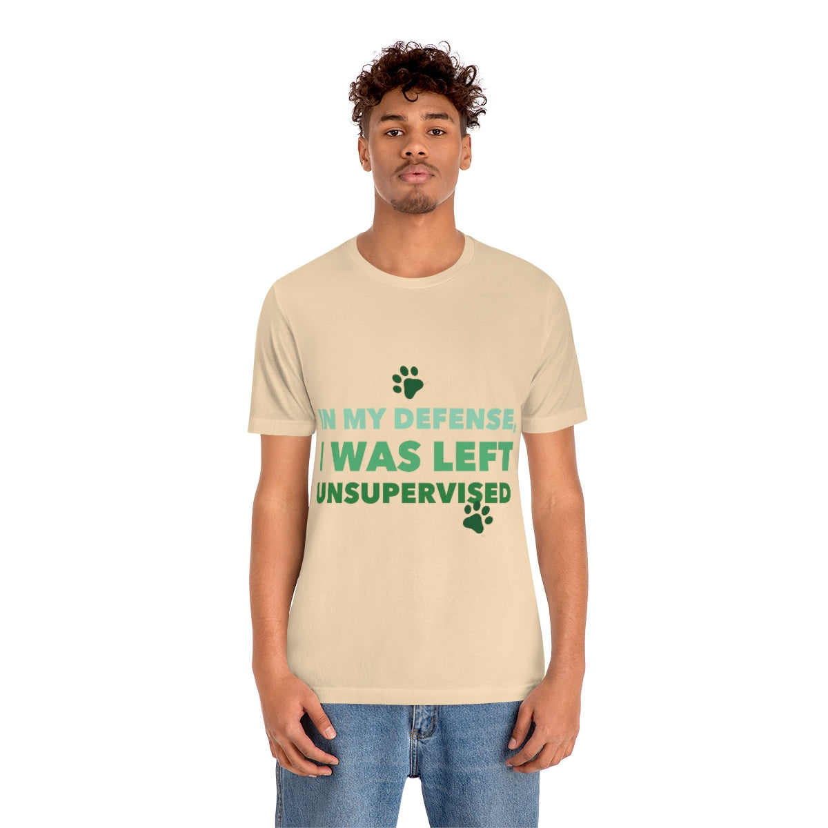 In My Defense I Was Left Unsupervised Life Funny Quotes Unisex Jersey Short Sleeve T-Shirt Ichaku [Perfect Gifts Selection]