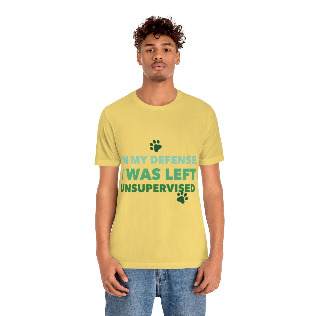 In My Defense I Was Left Unsupervised Life Funny Quotes Unisex Jersey Short Sleeve T-Shirt Ichaku [Perfect Gifts Selection]