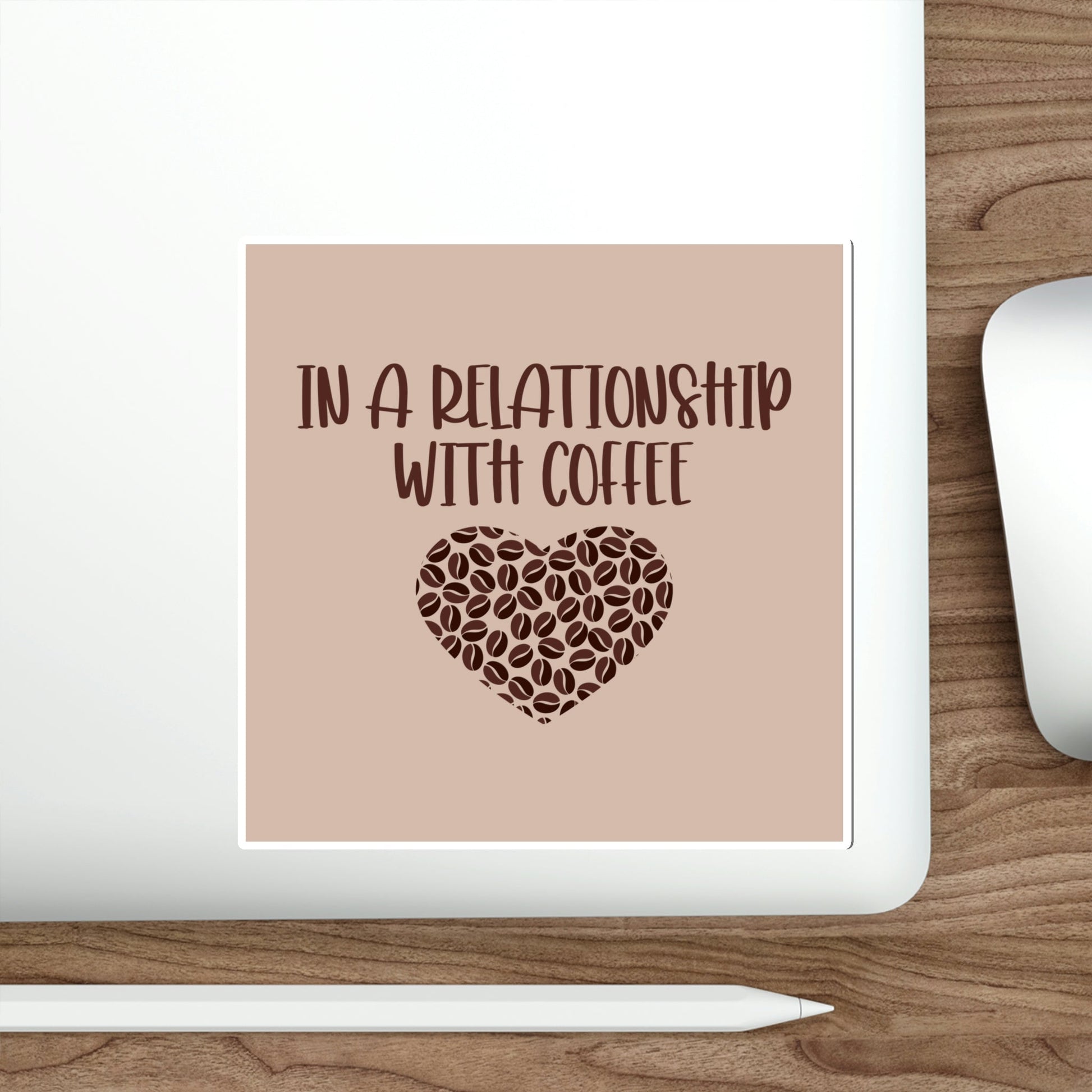 In a Relationship With Coffee In Love Lovers Heart Beans Humor Art Die-Cut Sticker Ichaku [Perfect Gifts Selection]