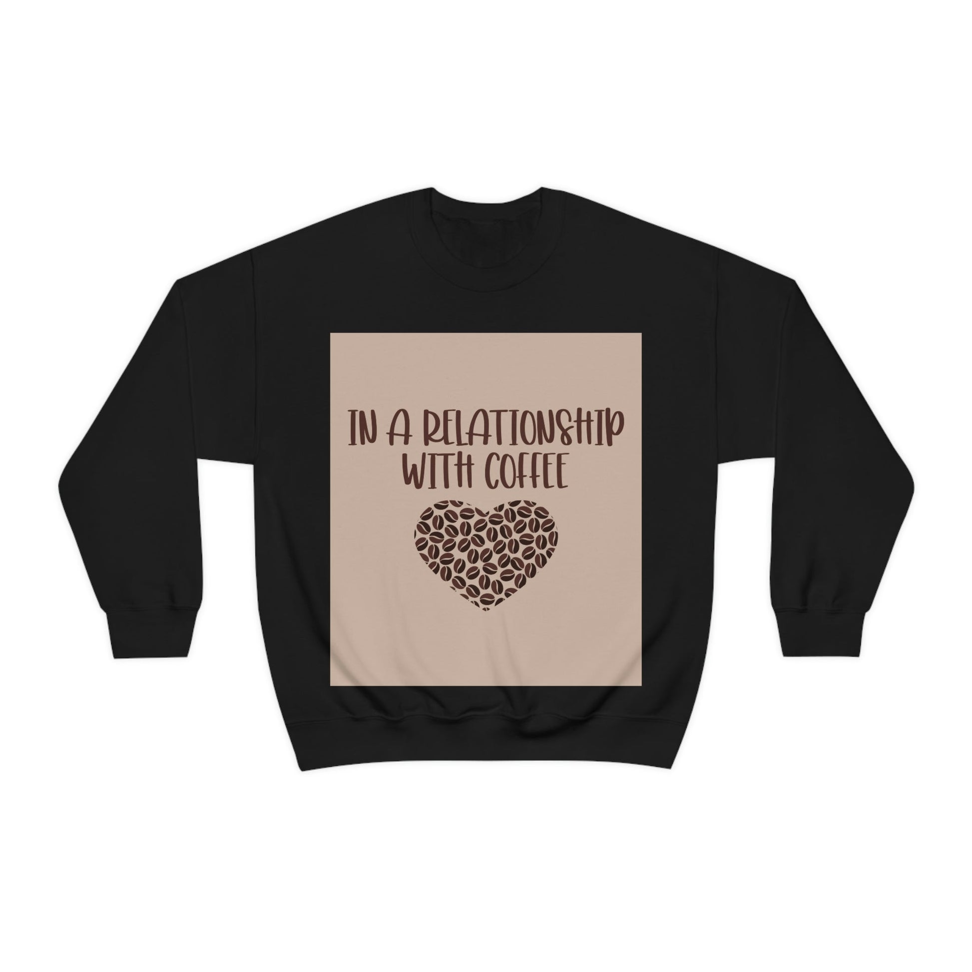 In a Relationship With Coffee In Love Lovers Heart Beans Humor Art Unisex Heavy Blend™ Crewneck Sweatshirt Ichaku [Perfect Gifts Selection]