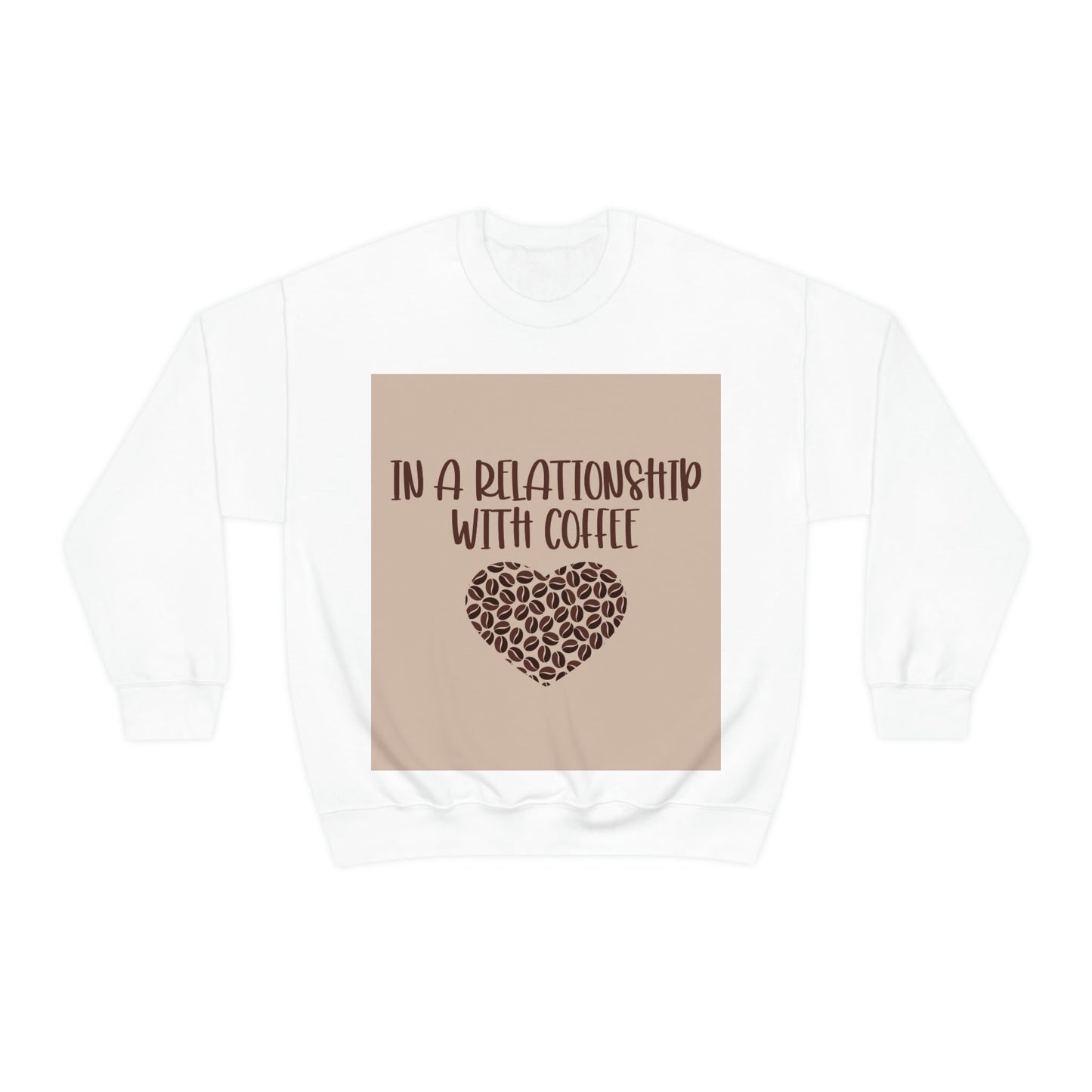 In a Relationship With Coffee In Love Lovers Heart Beans Humor Art Unisex Heavy Blend™ Crewneck Sweatshirt Ichaku [Perfect Gifts Selection]